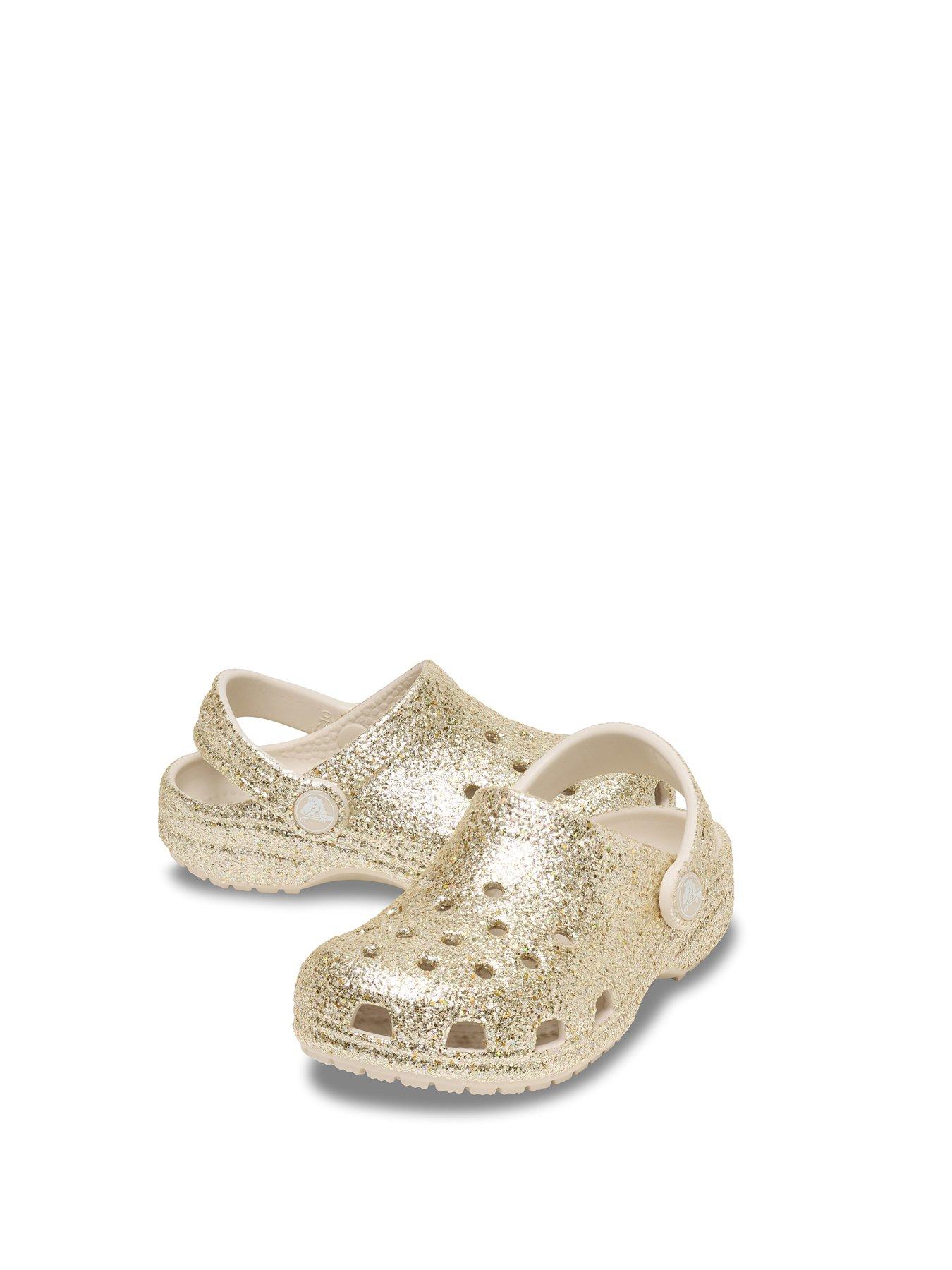 Image 6 of 6 of Crocs Kids Classic Chunky Glitter Clog - Sandstone