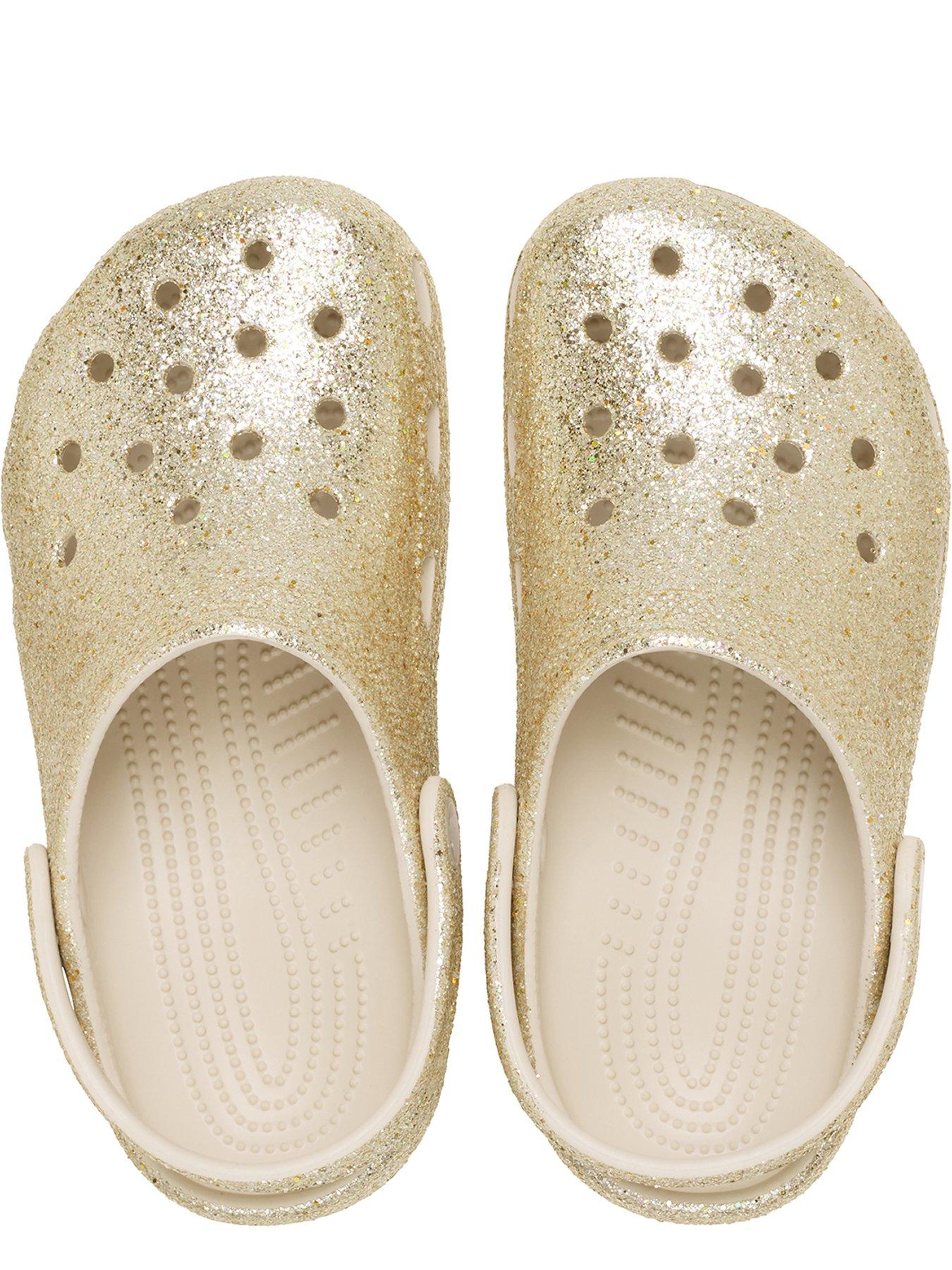 Image 4 of 6 of Crocs Toddler Classic Chunky Glitter Clog - Sandstone