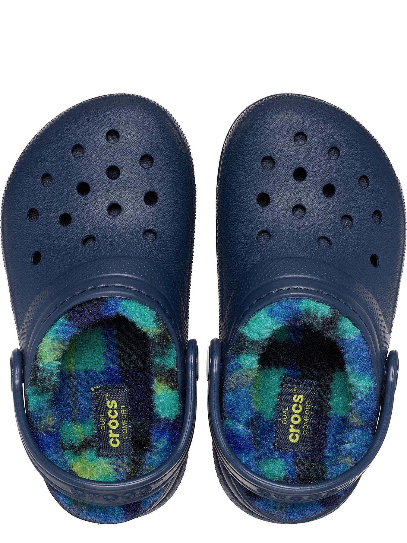 Image 4 of 6 of Crocs Classic Lined Bold Check Clog - Blue