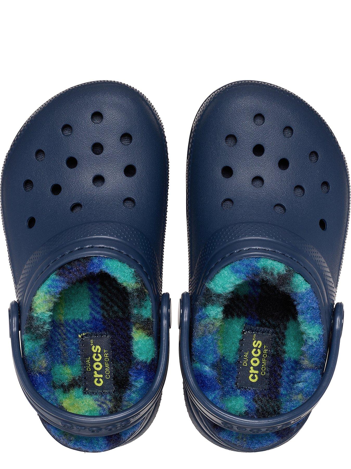 Image 4 of 6 of Crocs Classic Lined Bold Check Clog - Blue