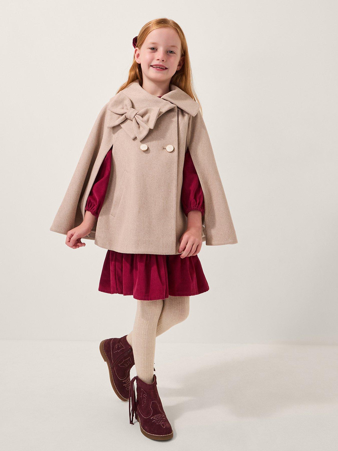 Monsoon Girls Bow Cape - Beige