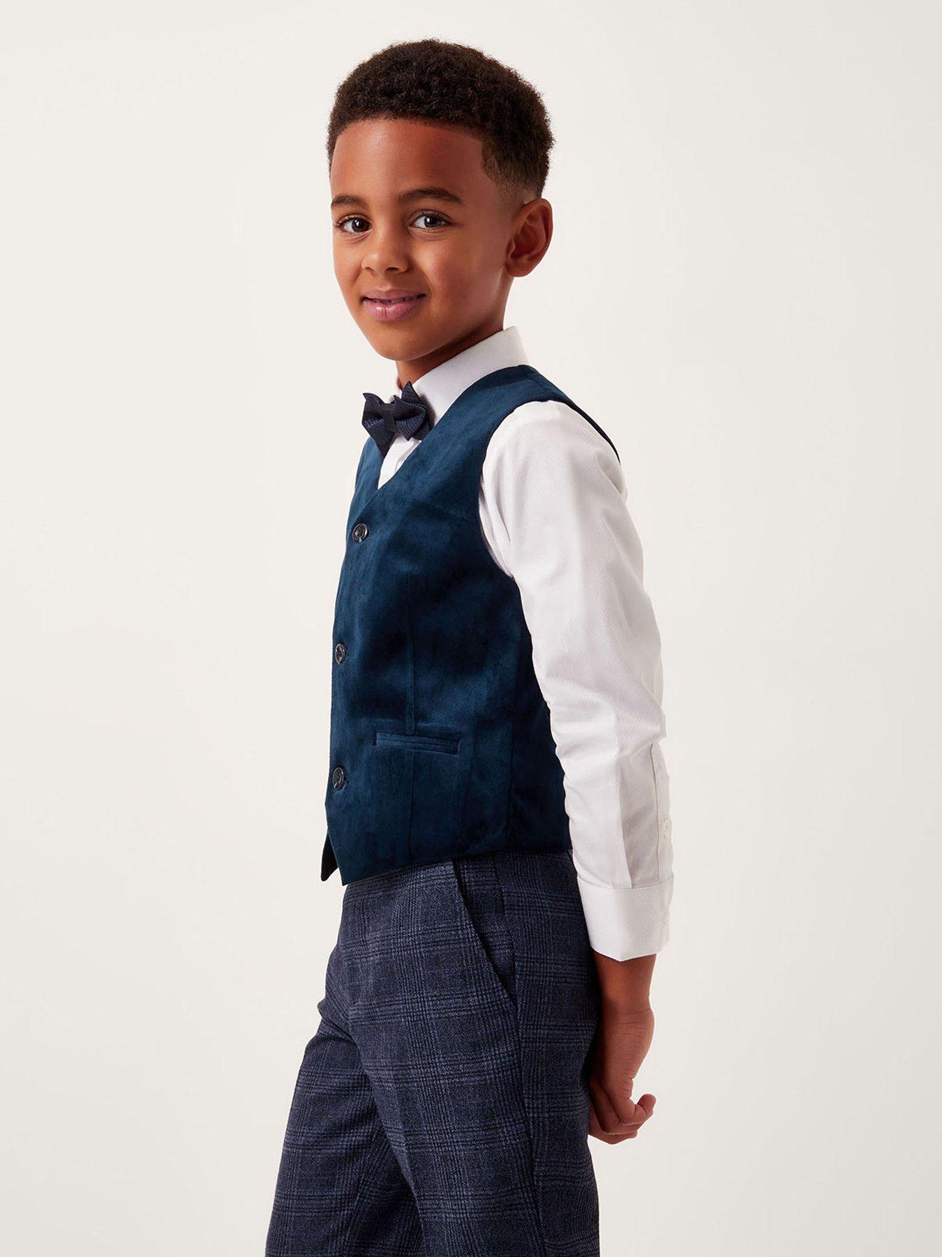 Monsoon Boys Velvet Waistcoat - Navy