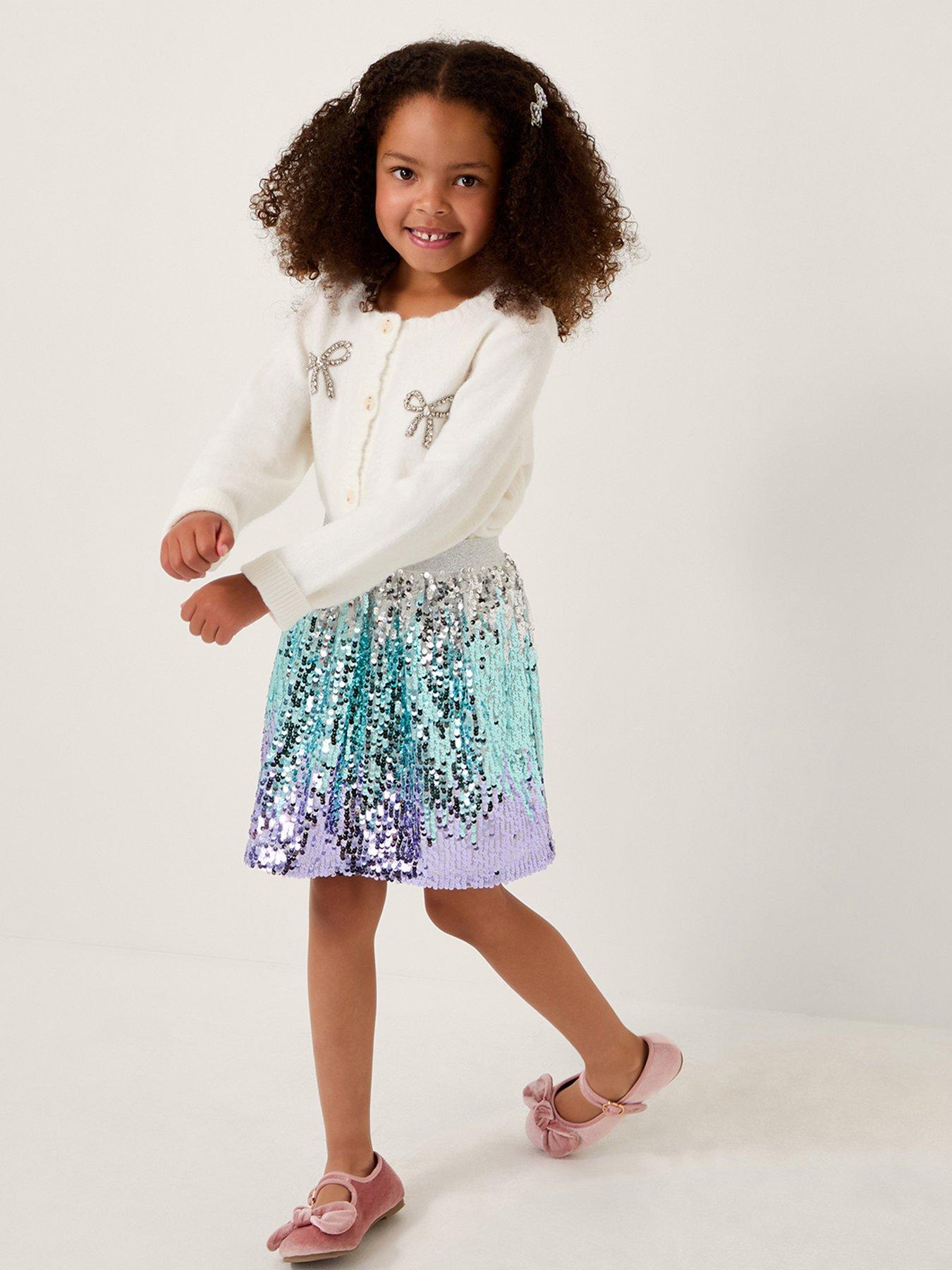Monsoon Girls Mermaid Sequin Ombre Skirt - Multi
