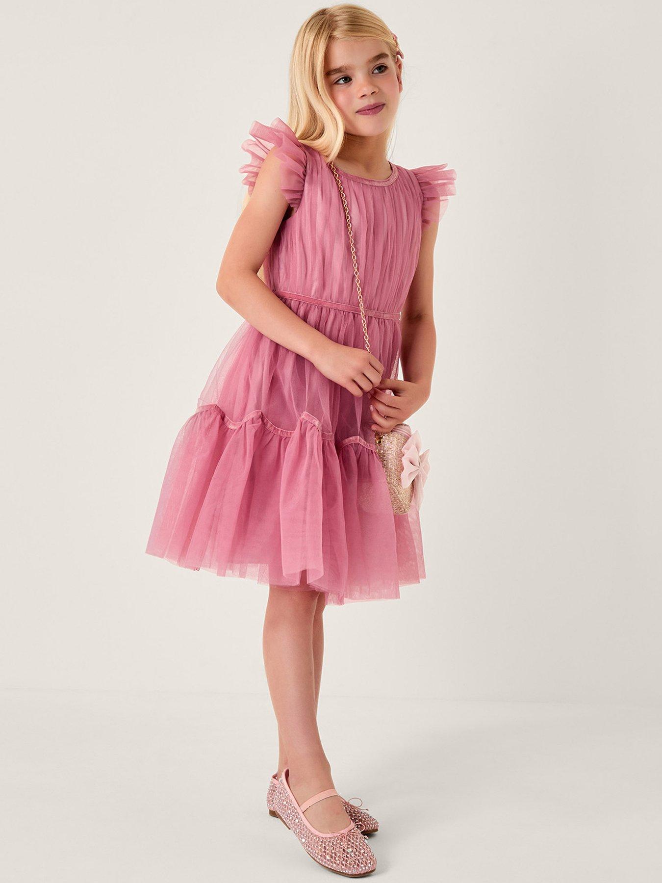 Monsoon Girls Charlize Tulle Dress - Light Pink