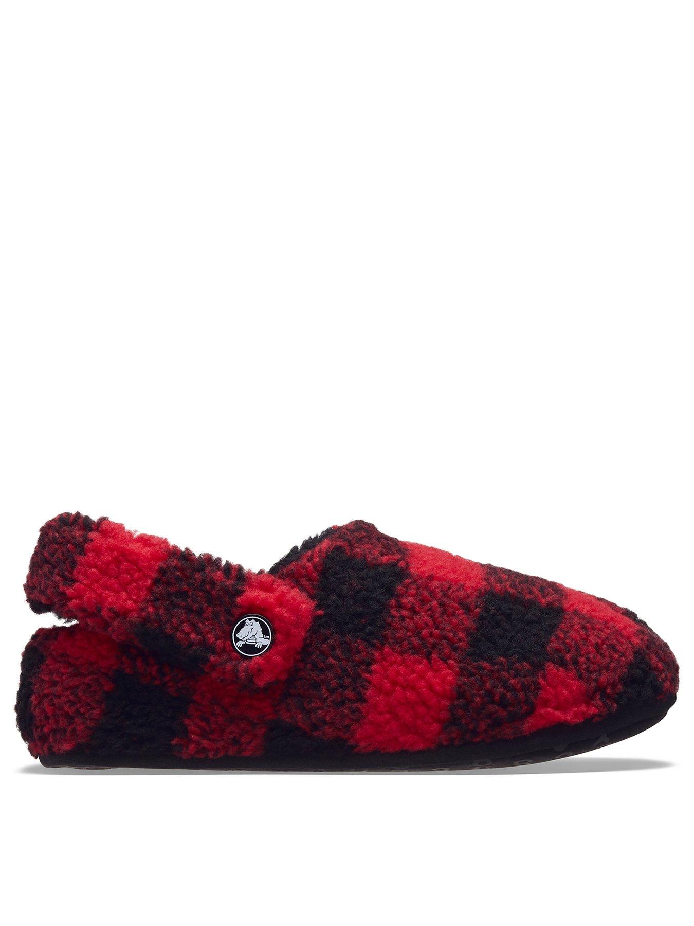 crocs-classic-buff-check-cozzzy-slipper-k-red