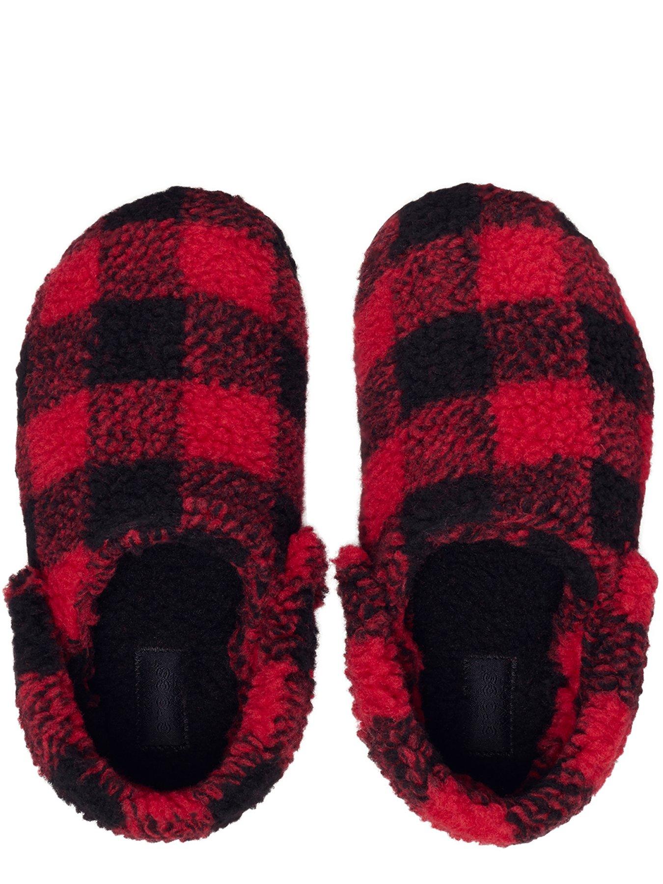 Image 4 of 6 of Crocs Classic Buff Check Cozzzy Slipper K - Red
