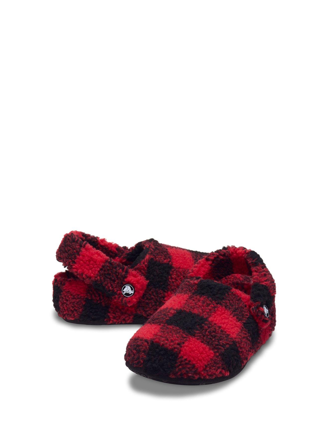 Image 6 of 6 of Crocs Classic Buff Check Cozzzy Slipper K - Red