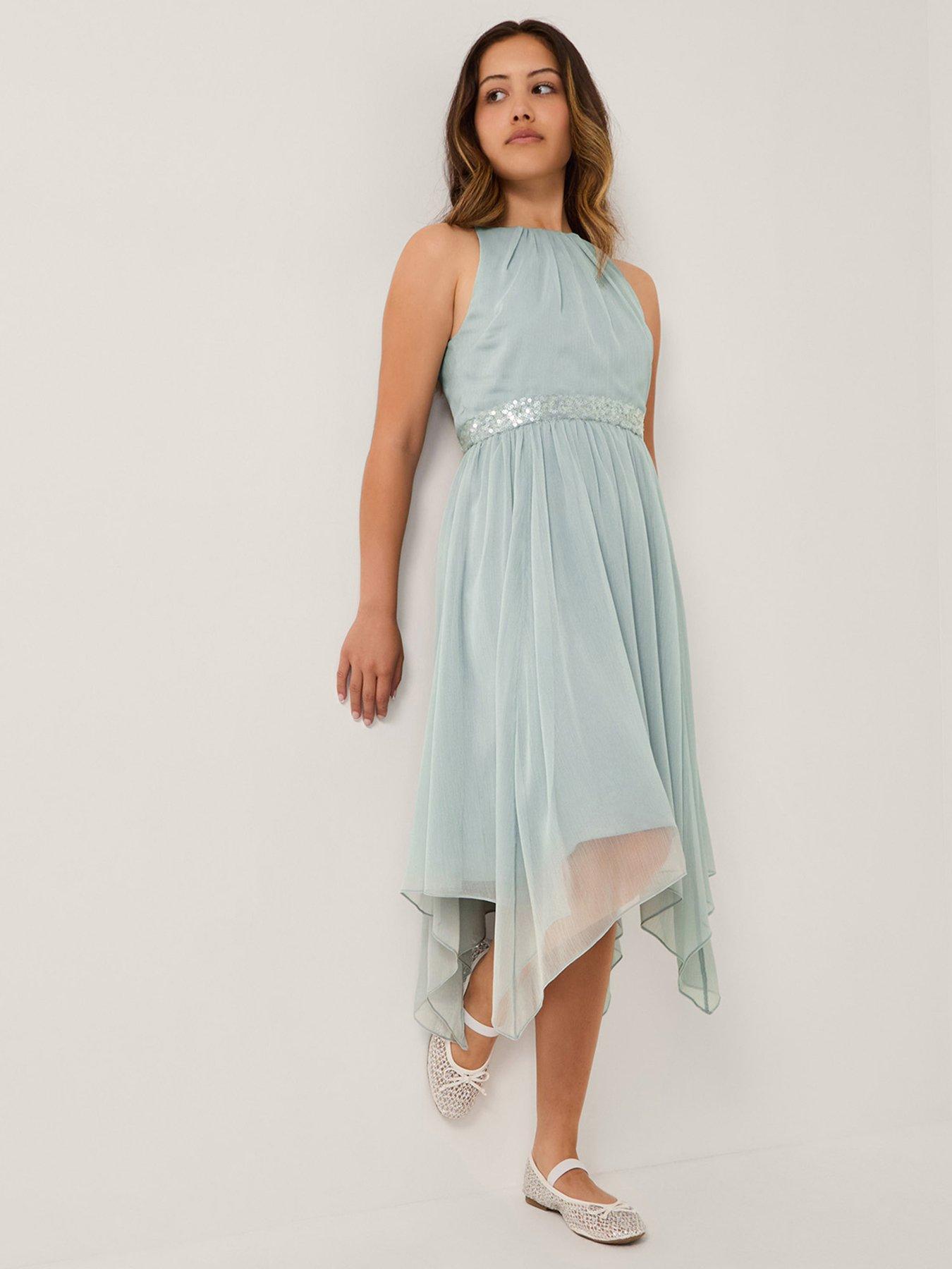 Monsoon Girls Idaho Halter Neck Prom Dress - Blue