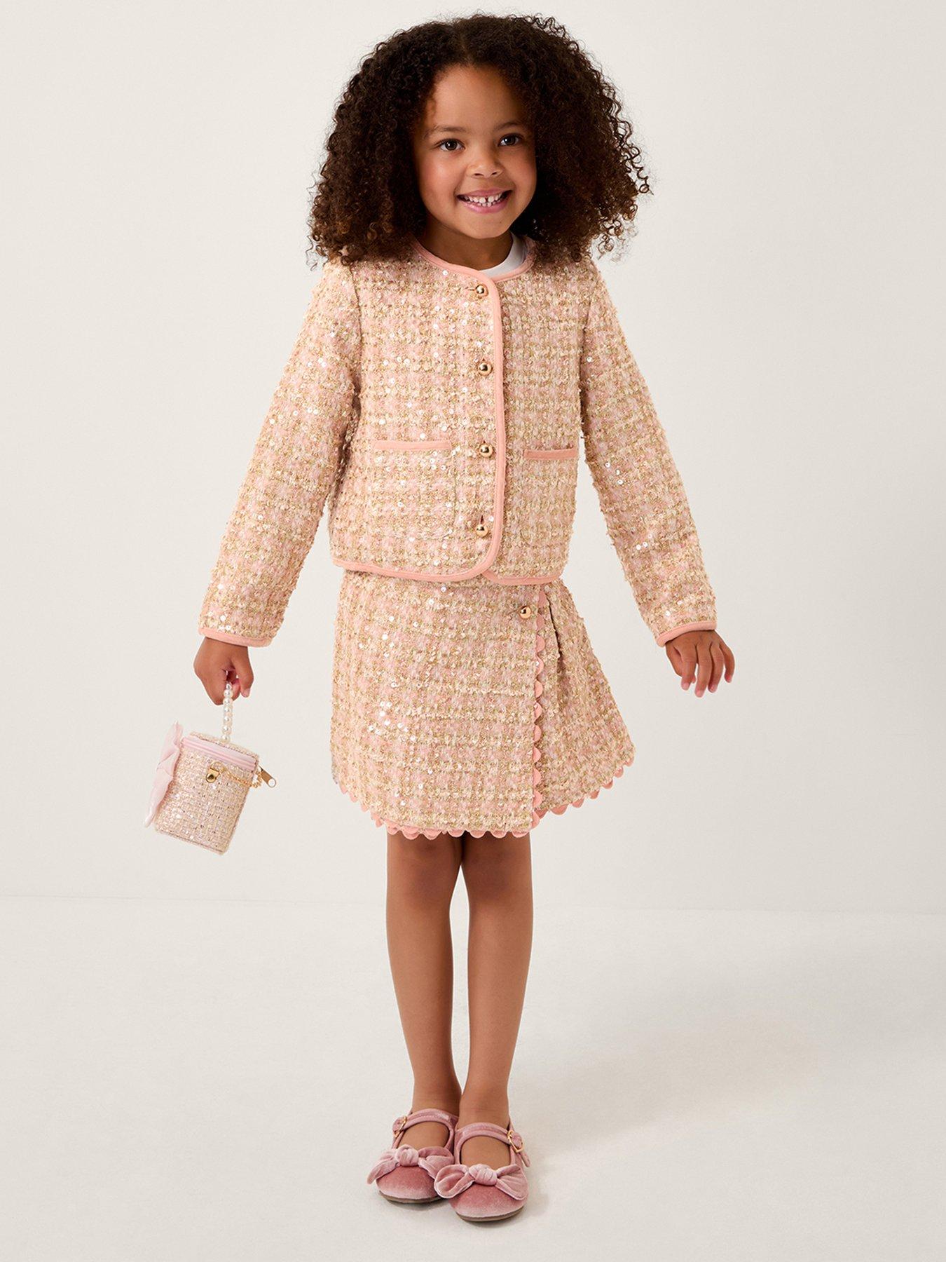 Monsoon Girls Tweed Skort - Pink