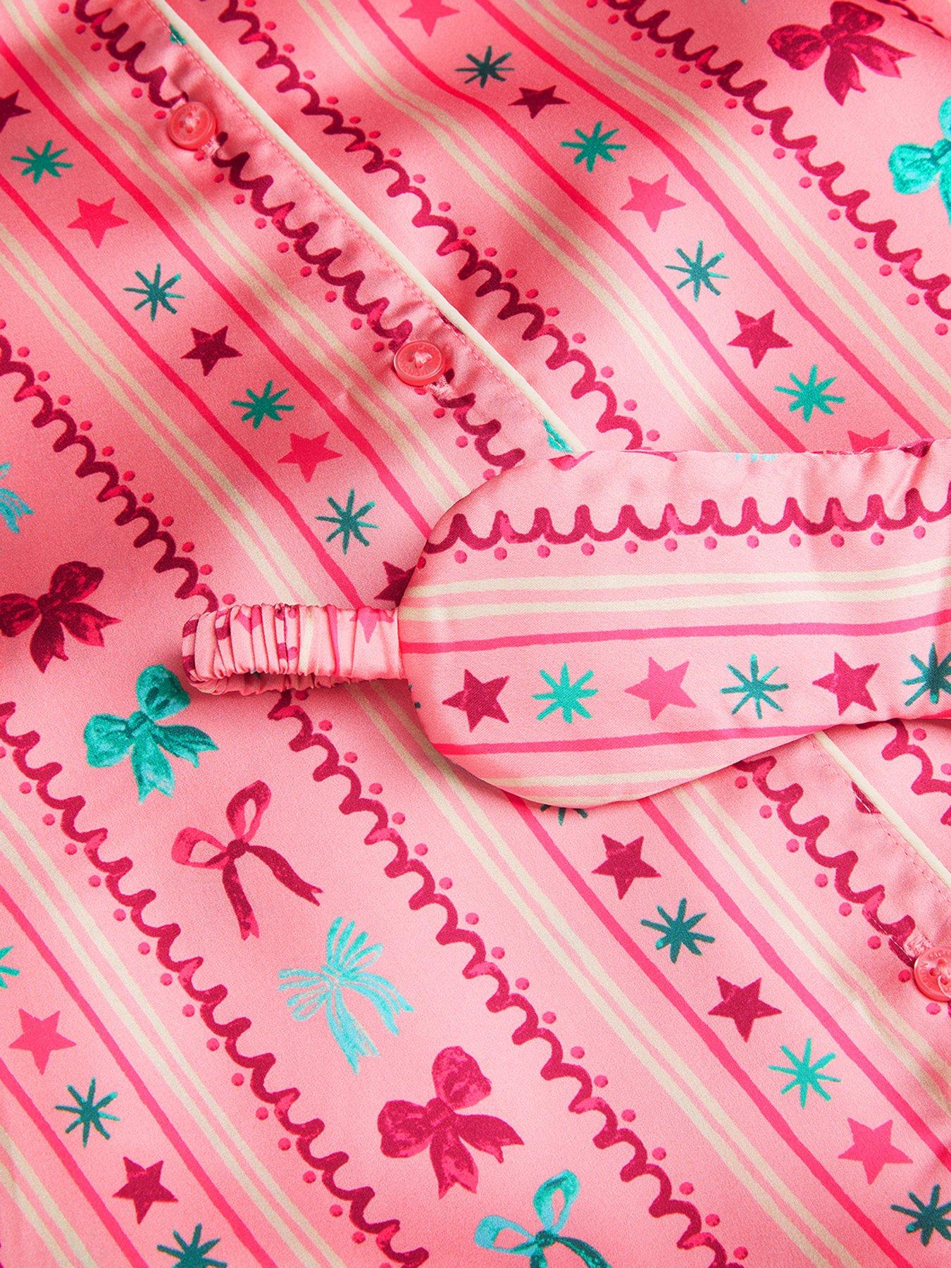 Image 4 of 4 of Monsoon Girls Satin Tillytoille Long Pyjamas - Pink