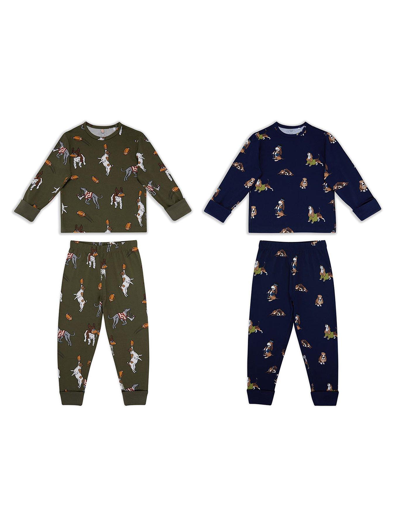 chelsea-peers-unisex-kids-2-pack-rugby-dogs-print-pyjamas-multistillFront