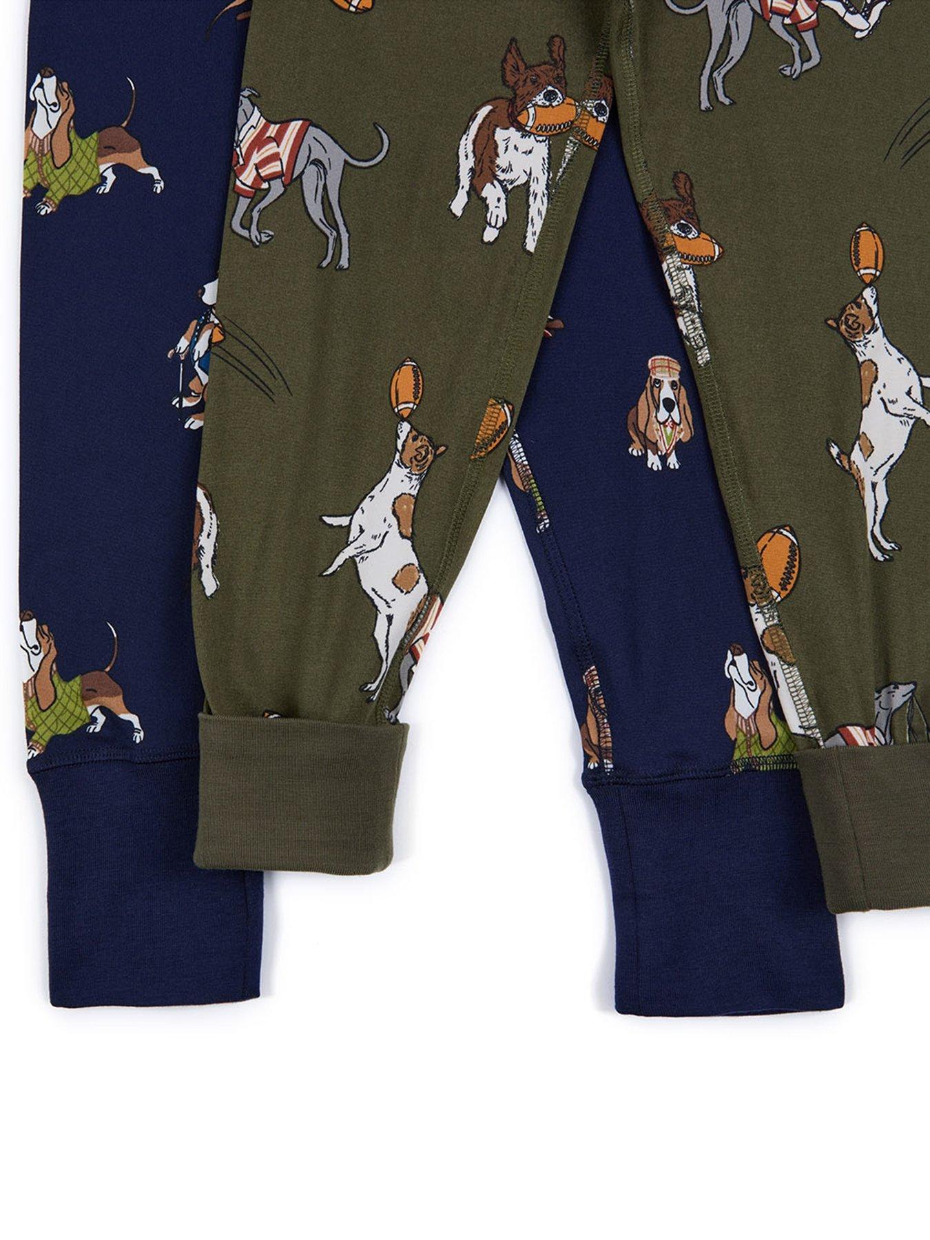 chelsea-peers-unisex-kids-2-pack-rugby-dogs-print-pyjamas-multioutfit