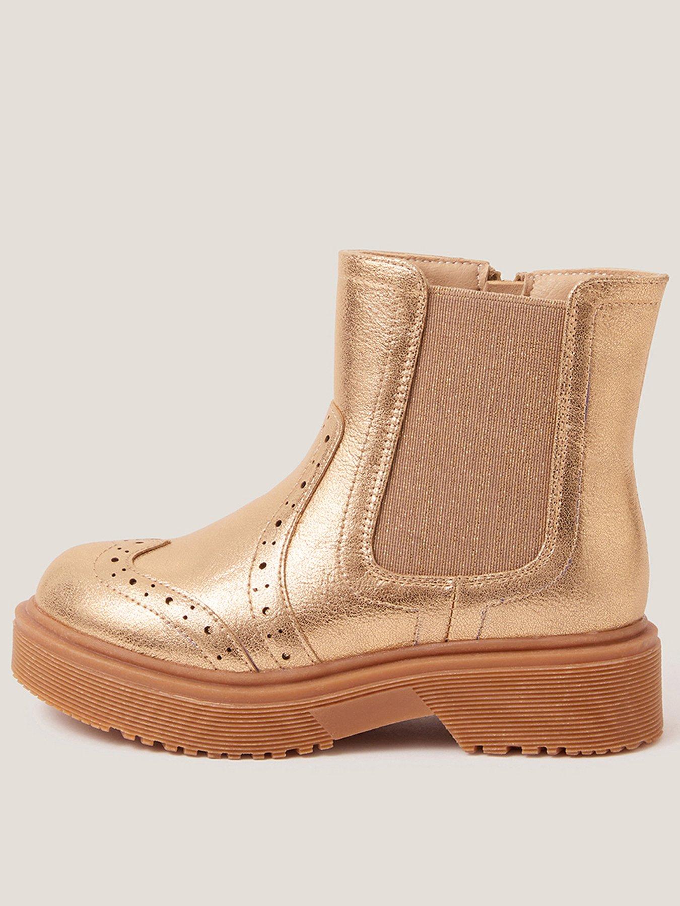 Monsoon Girls Chelsea Pu Boot - Gold