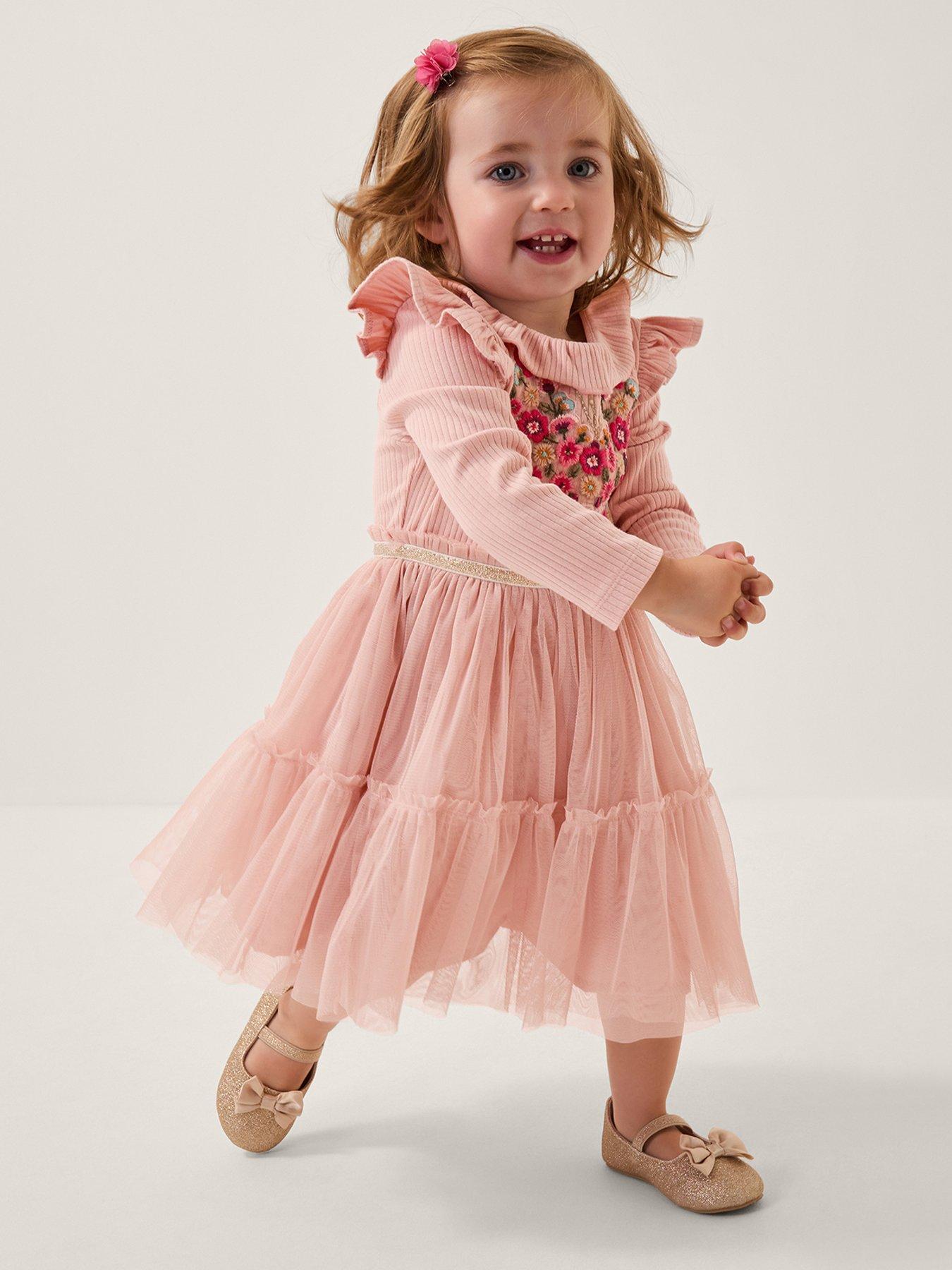 Monsoon Baby Girls Butterfly Disco Dress - Pink