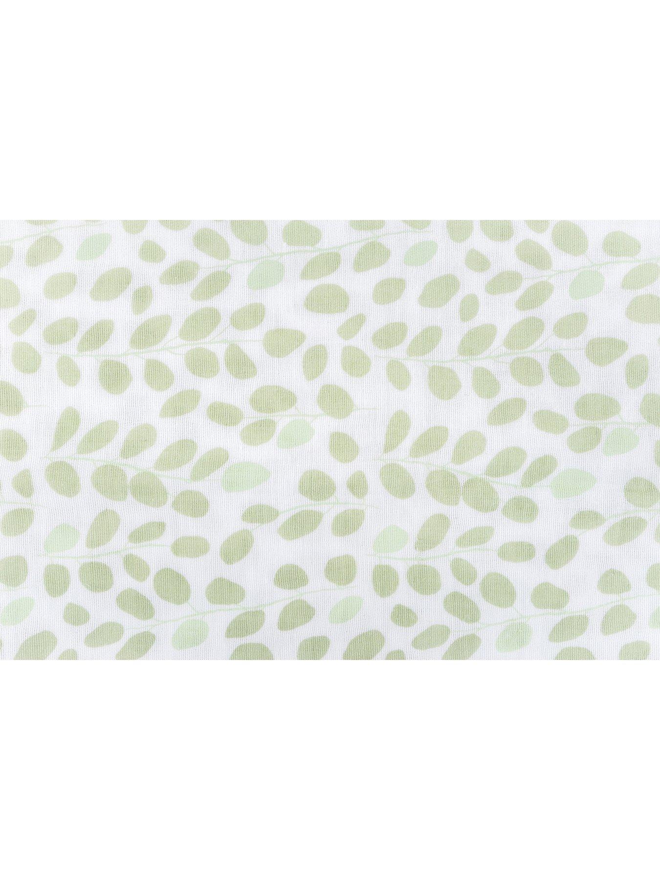 Image 5 of 5 of Babymoov Lovely Large Muslin Square Cloths (Set of 3) - Mini Green Leaves