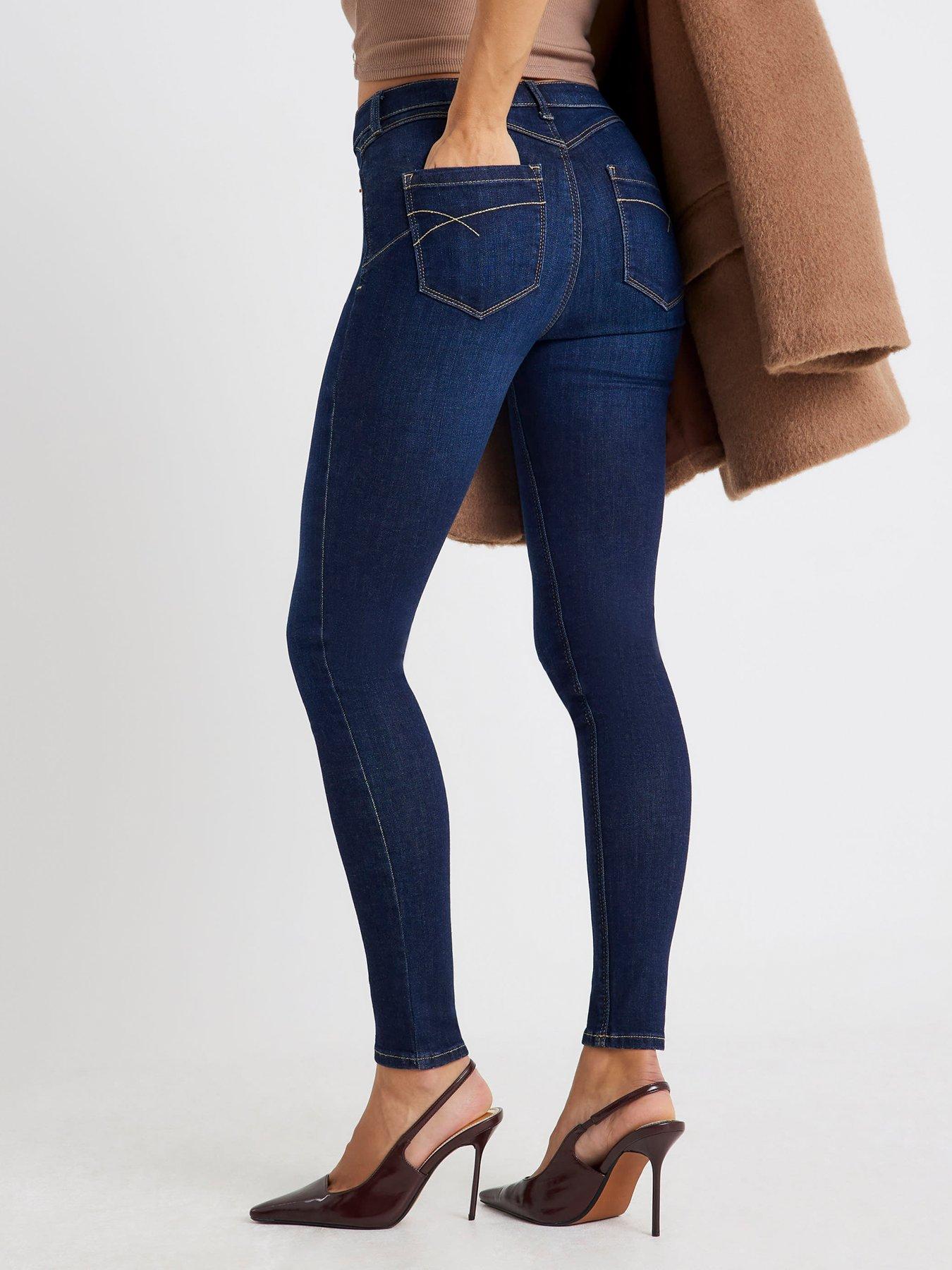 Image 2 of 4 of River Island Molly Sculpt Washington Jeans - Blue