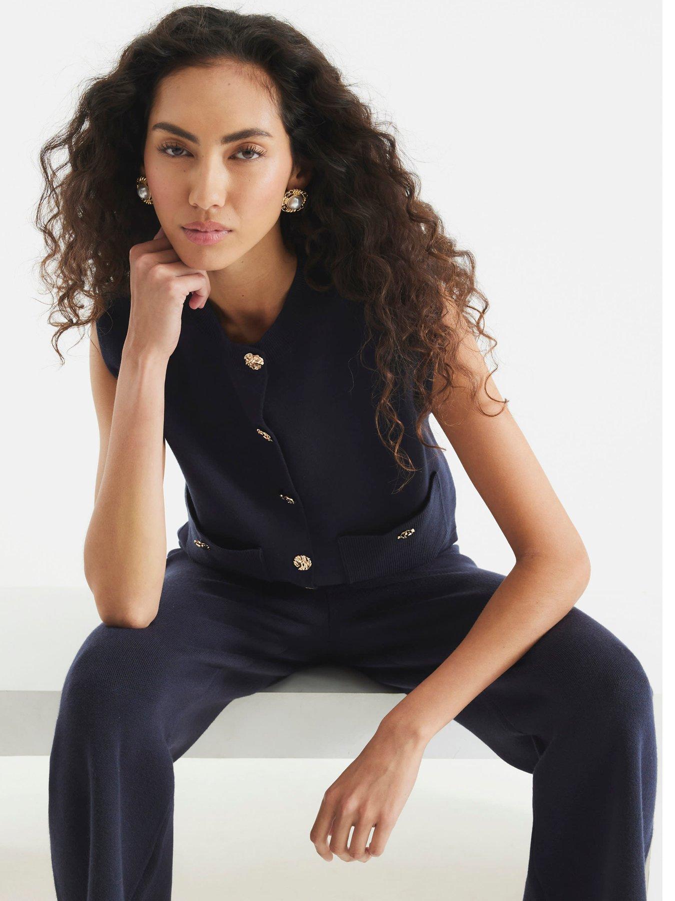 Image 2 of 4 of River Island Clean Waistcoat - Navy