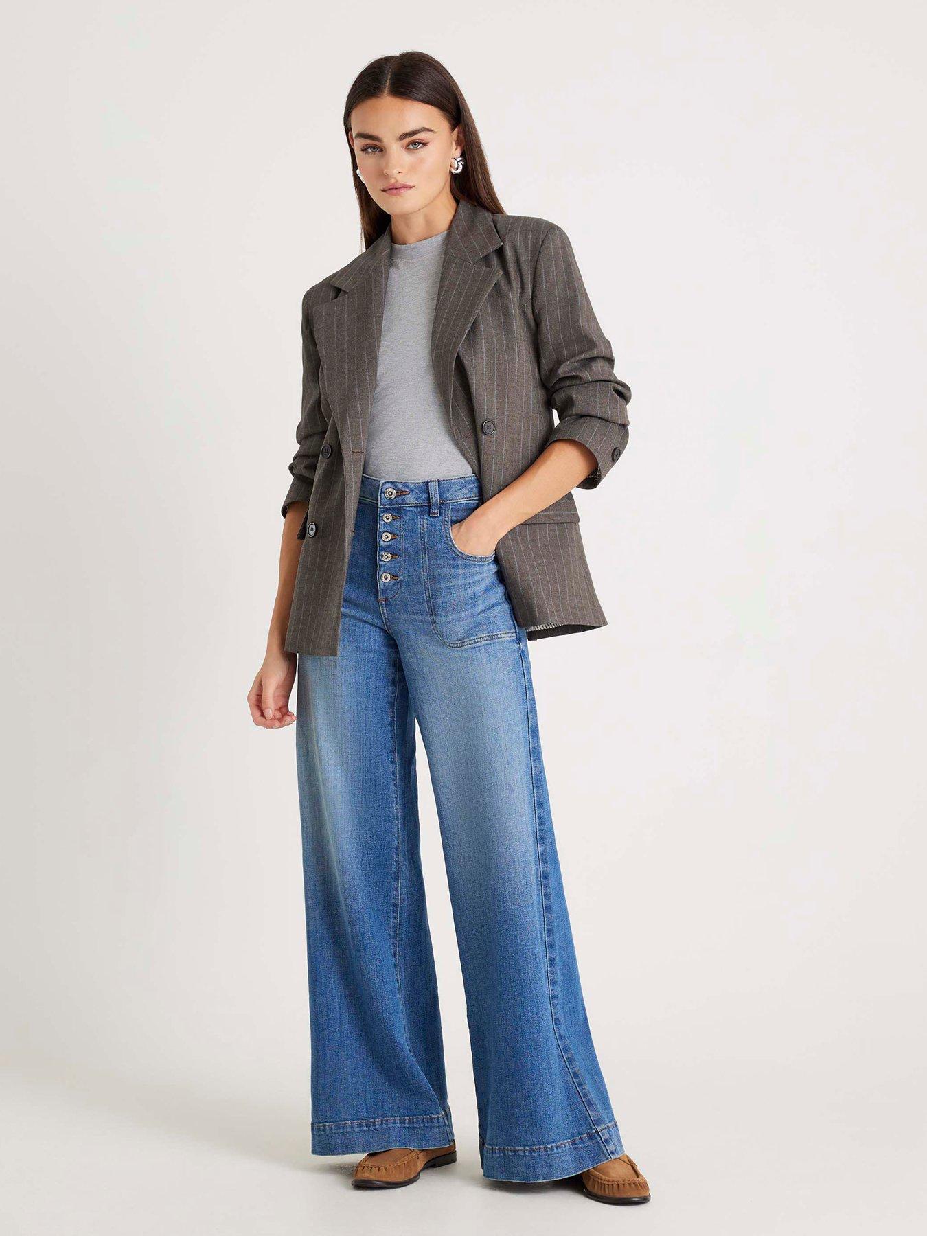 River Island Wide Leg Pocket Front Erika - Blue