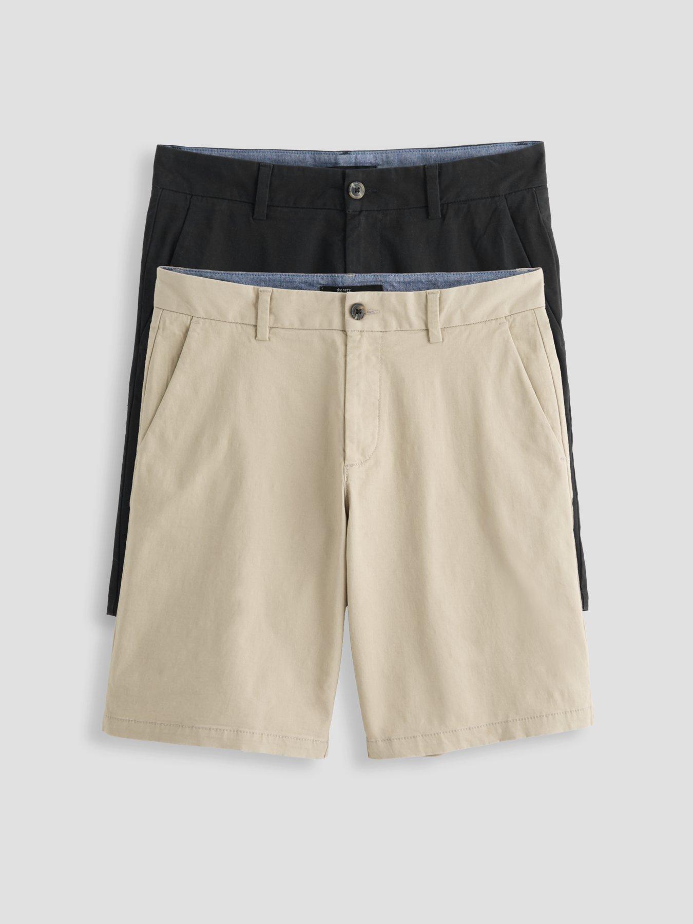 The Very Collection 2 Pack Cotton Rich Chino Short - Black/stone