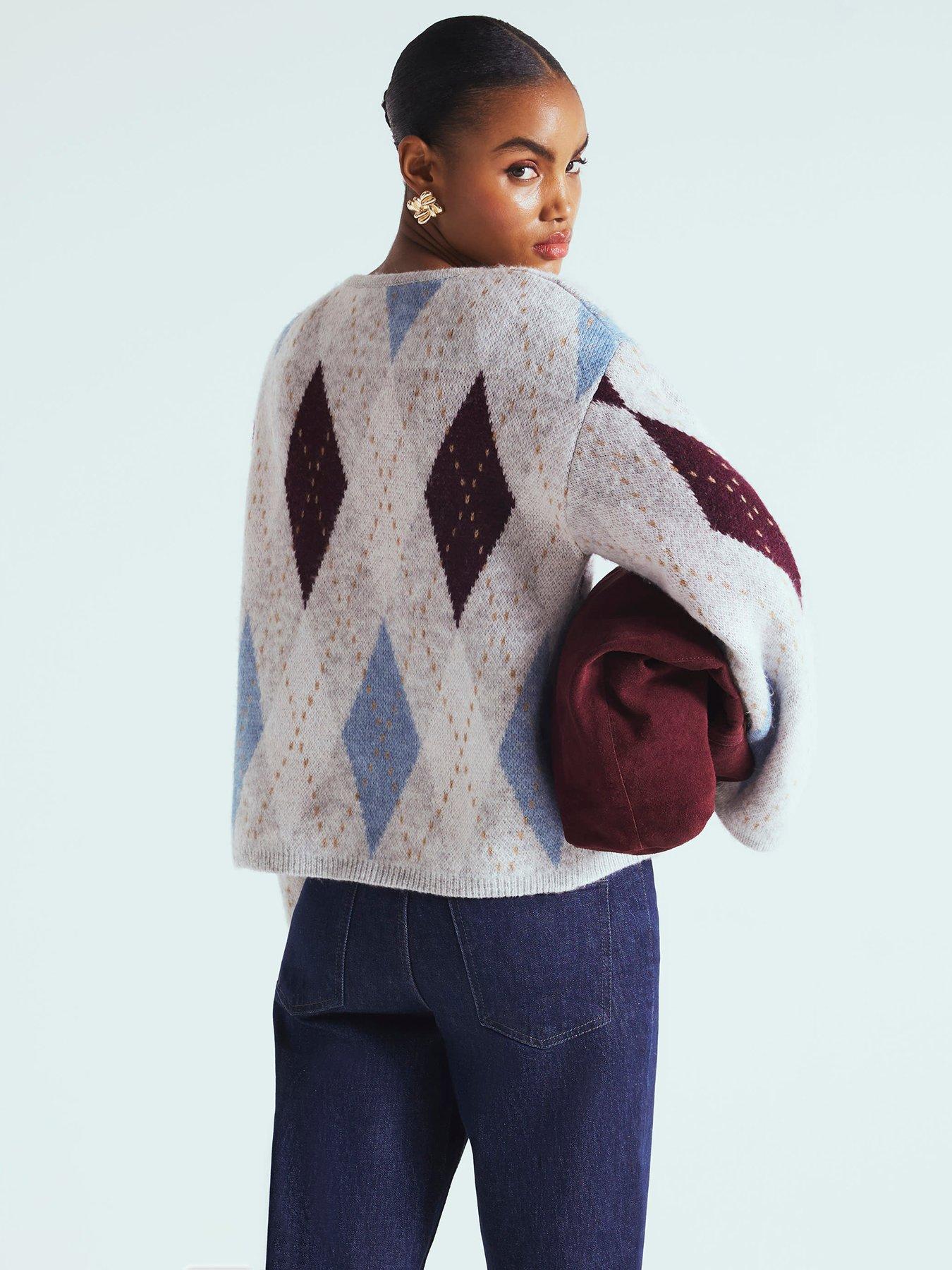 Image 2 of 4 of River Island Argyle Cardigan - Grey