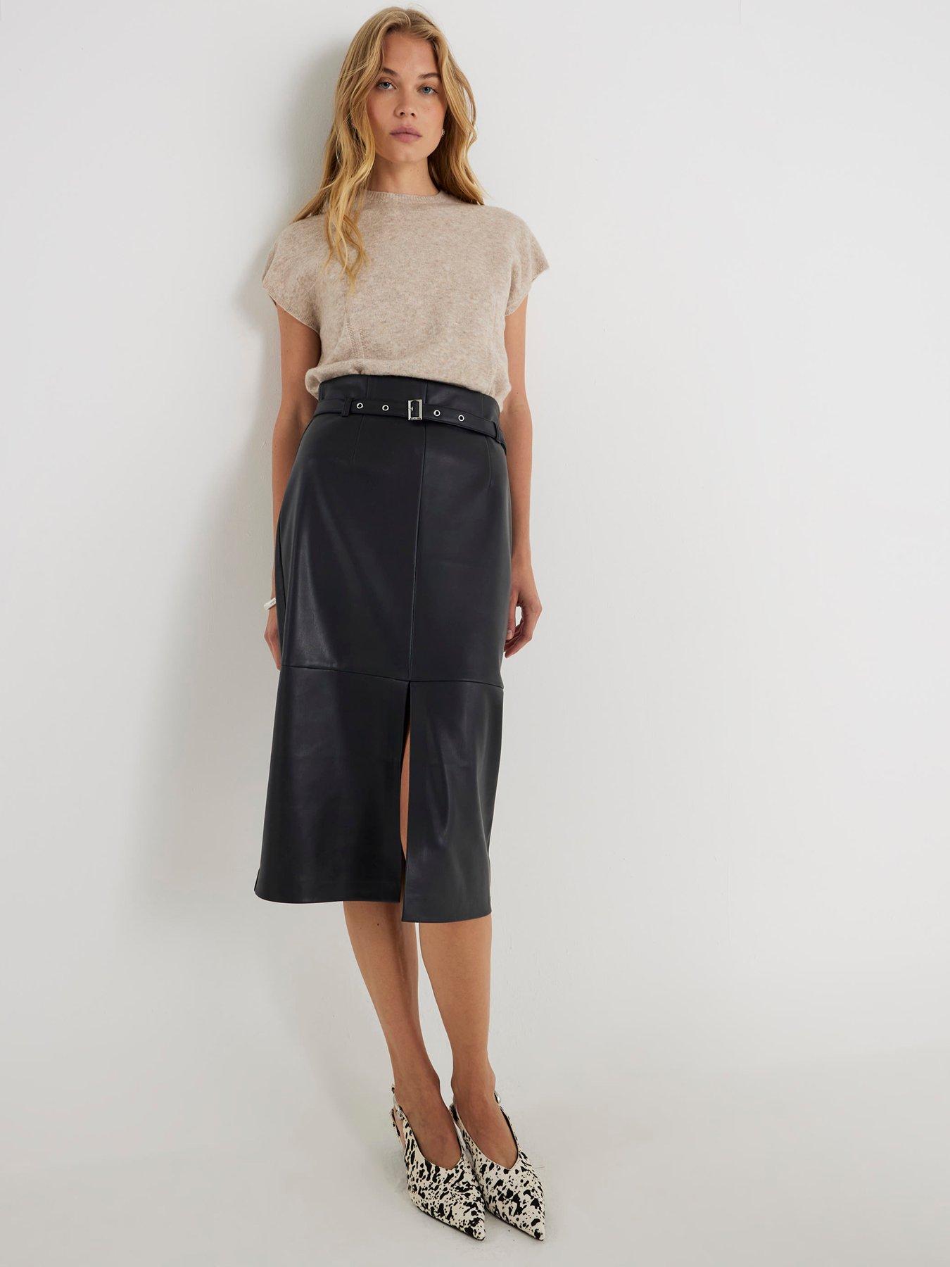 river-island-belt-detail-midi-skirt-black