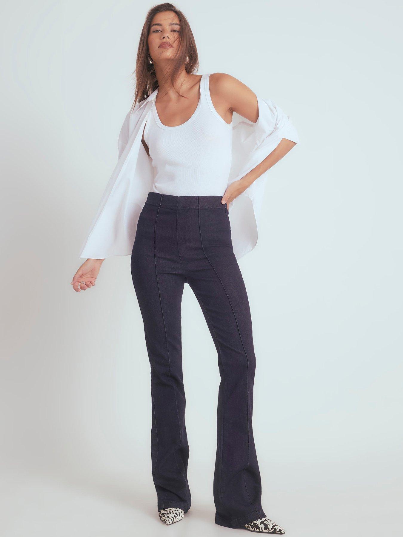 Image 1 of 4 of River Island Pull On Bootcut Kelly Jeans&nbsp;- Blue