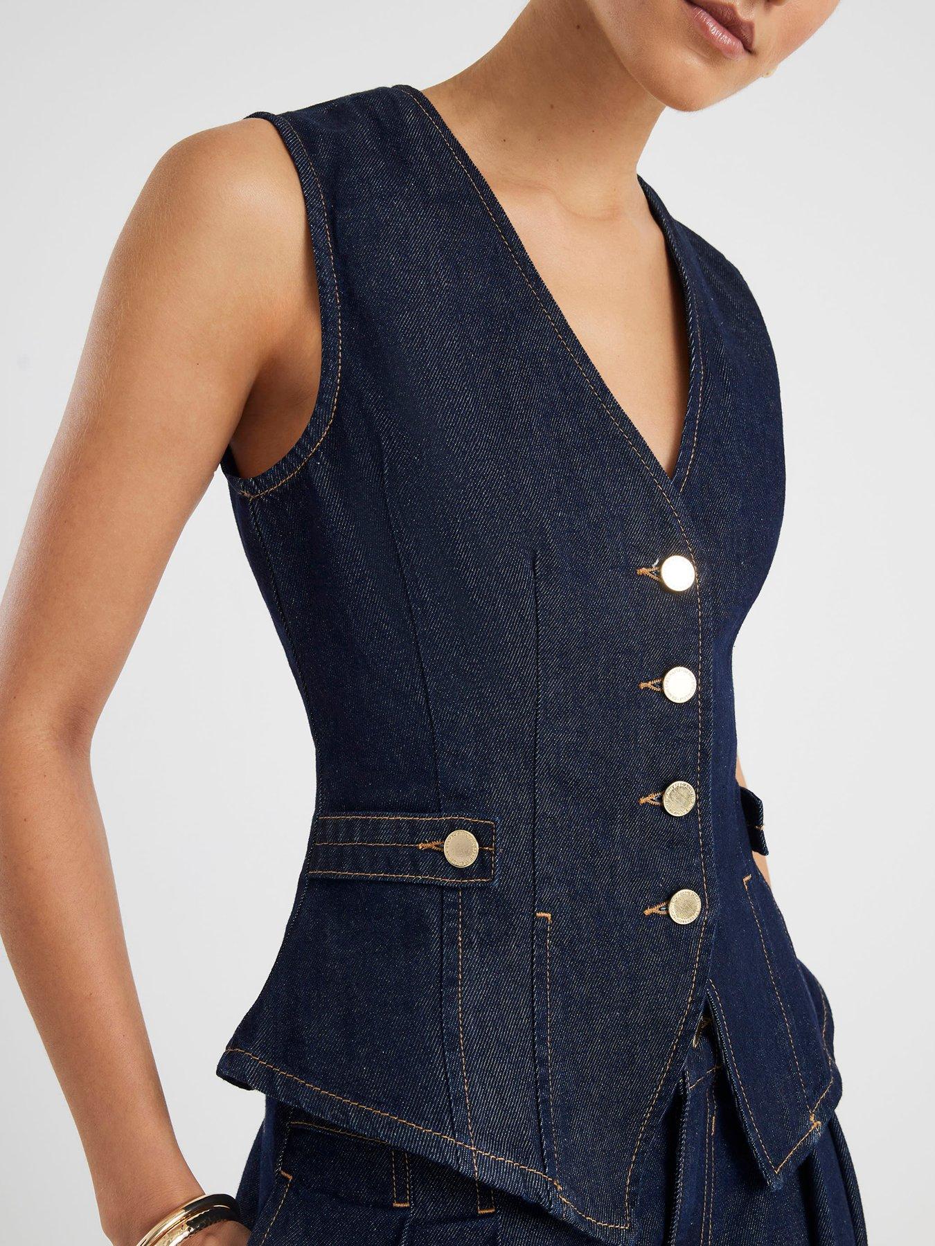 river-island-fitted-tab-detail-waistcoat-blueoutfit