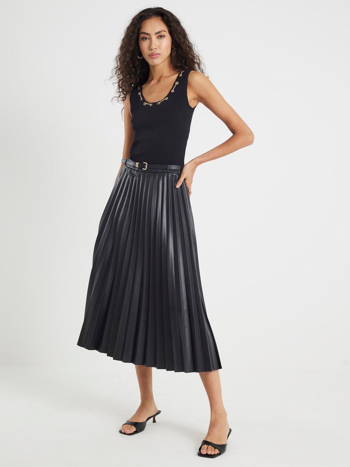 river-island-belted-pleated-midi-skirt-black