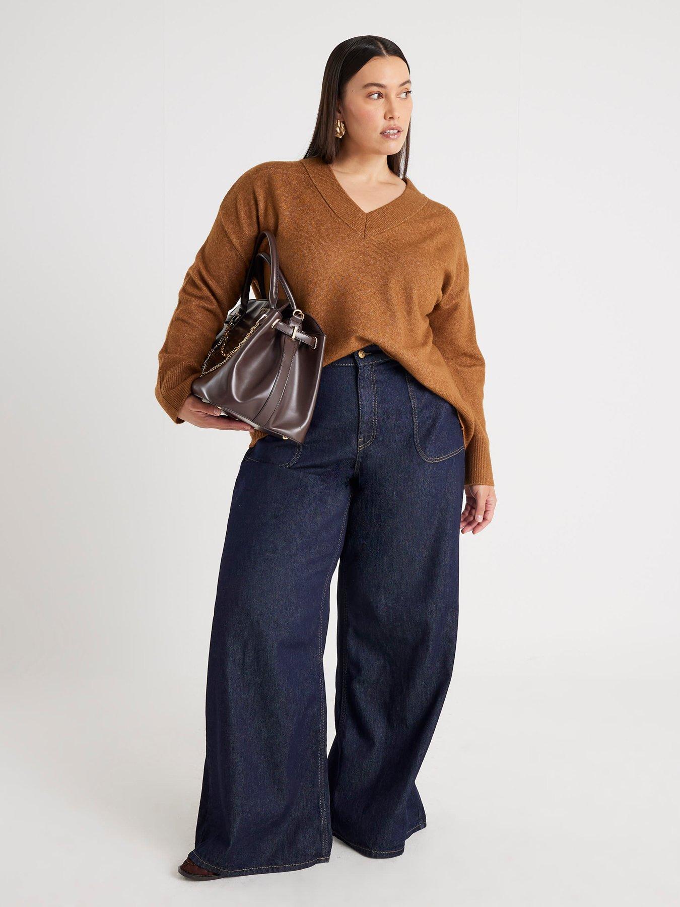 river-island-v-neck-jumper-browndetail