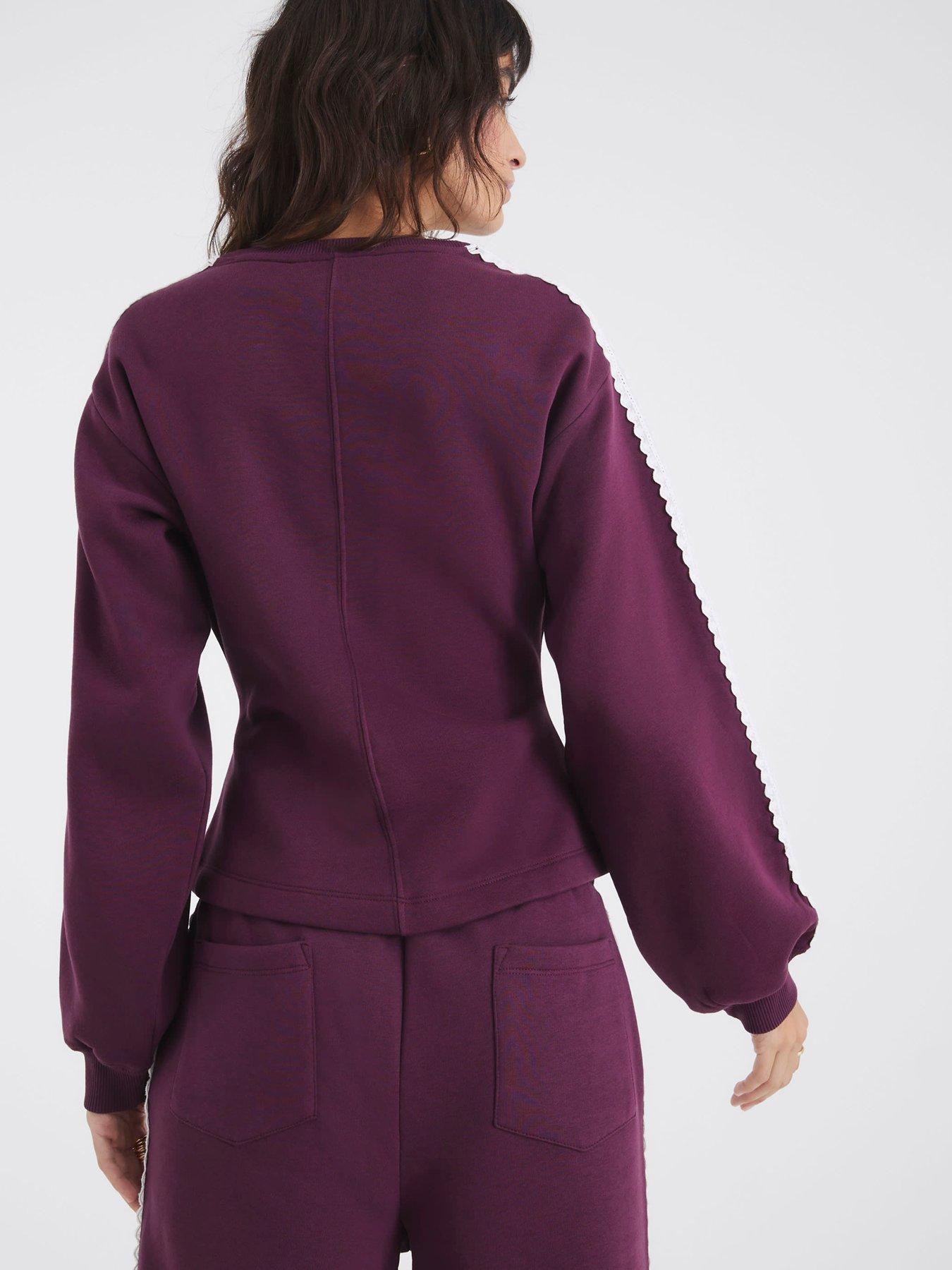 river-island-long-sleeve-lace-trim-cinched-sweat-redstillFront