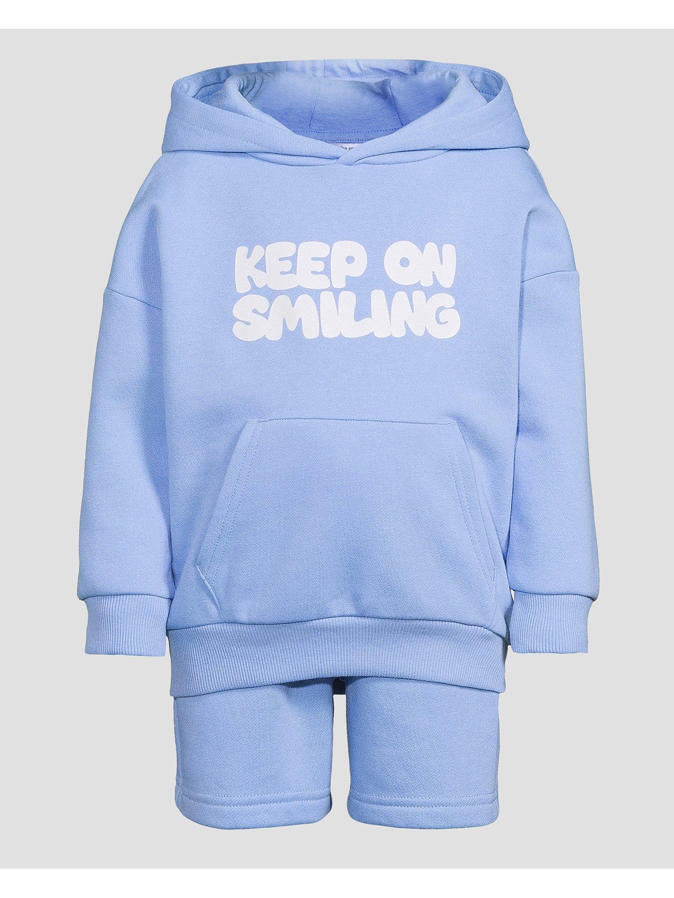 Image 6 of 6 of The Very Collection Boys Keep On Smiling Sweatshirt And Sweat Shorts Set - Blue