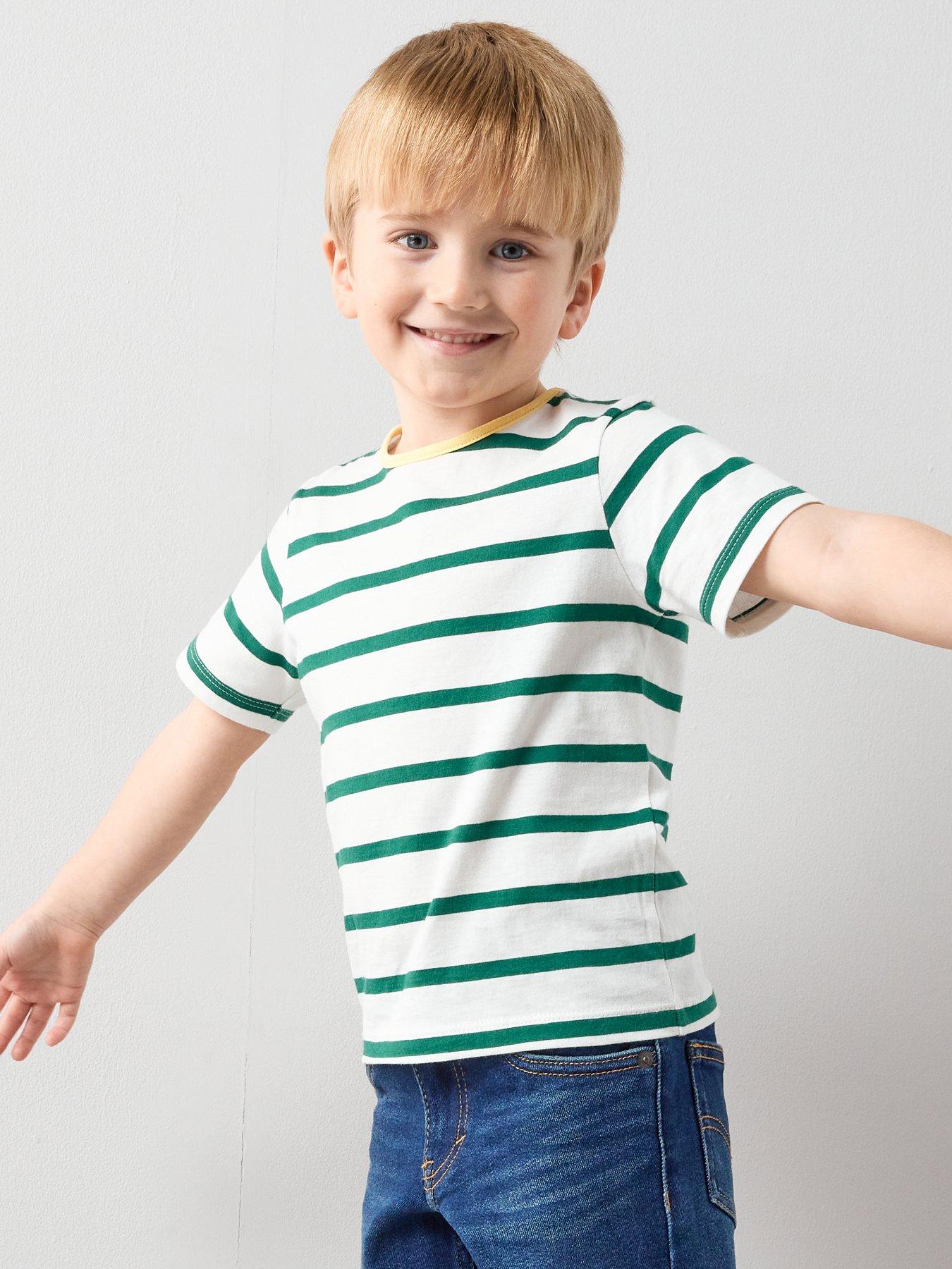 the-very-collection-boys-stripe-drop-shoulder-t-shirt-green