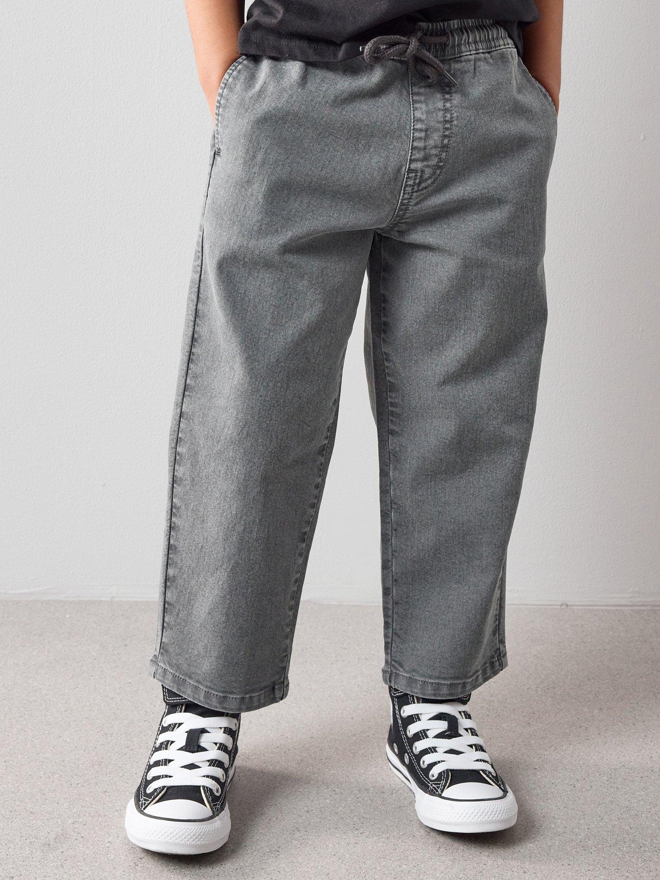The Very Collection Boys Stretch Straight Leg Trousers - Grey