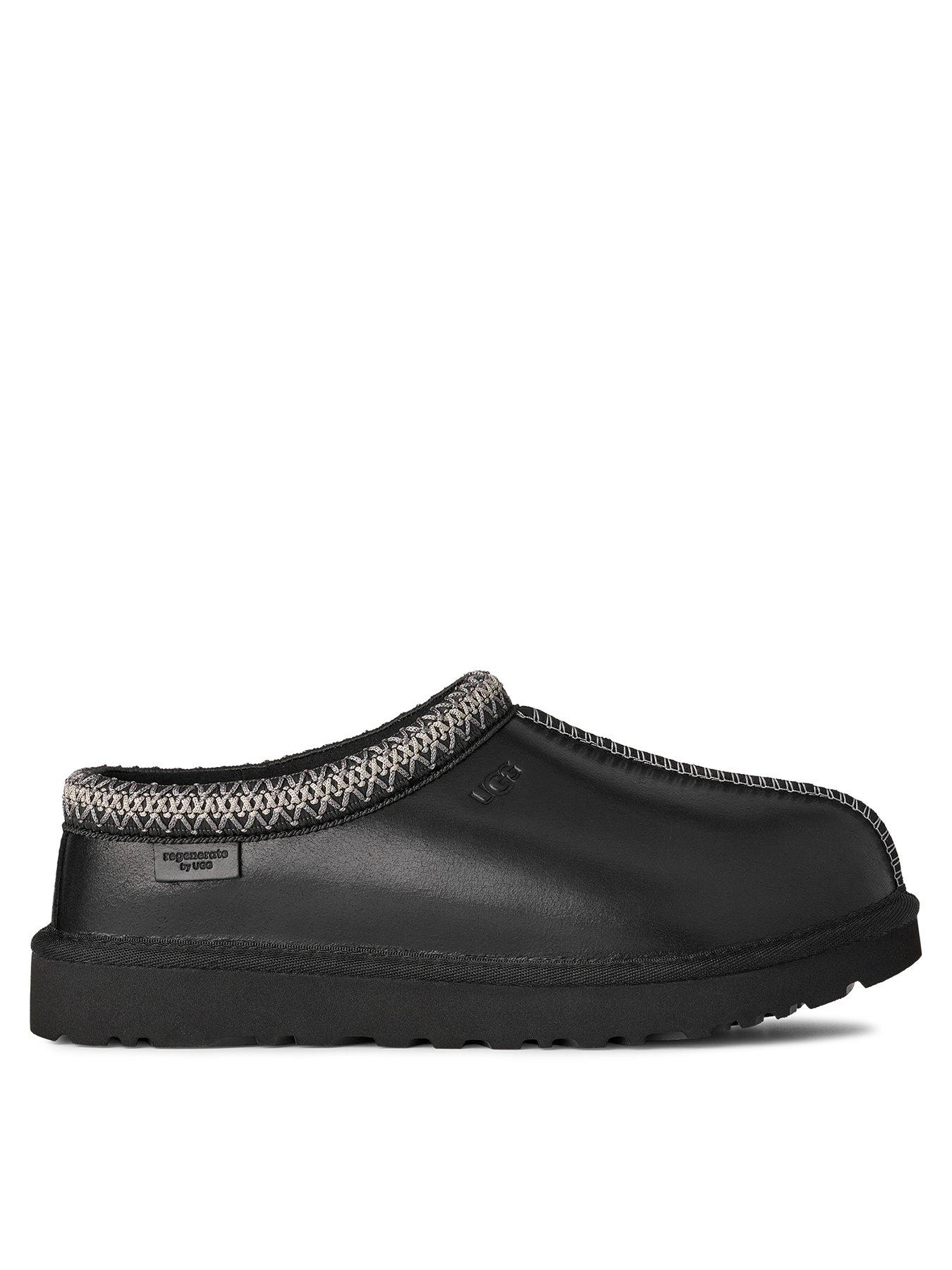 UGG Tasman Leather Regen Slippers - Black