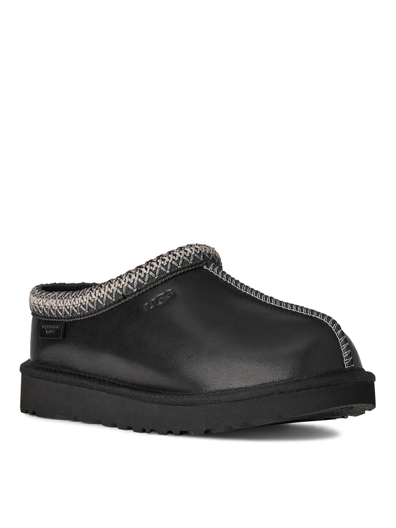 Image 2 of 6 of UGG Tasman Leather Regen Slippers - Black