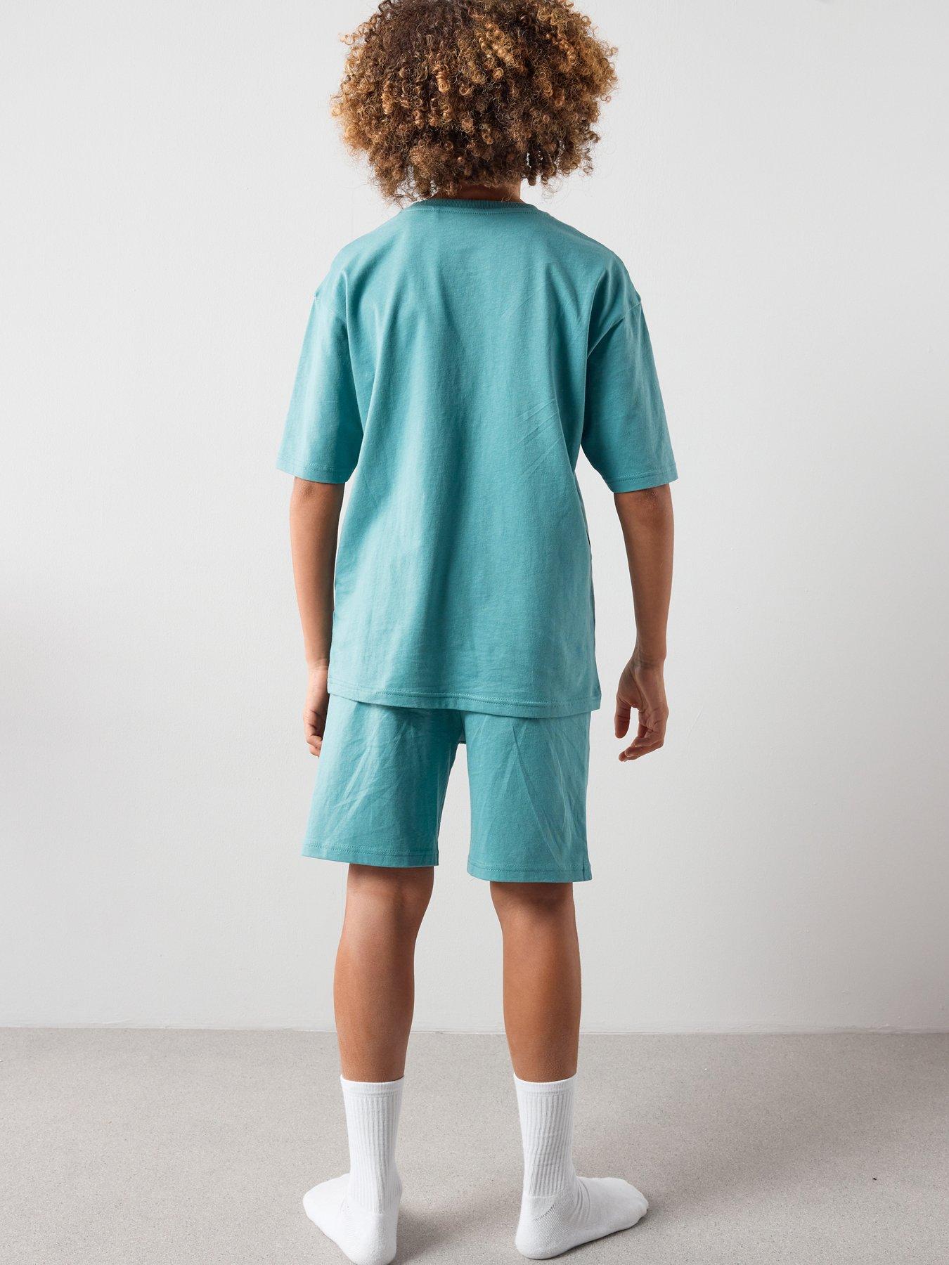 Image 2 of 5 of The Very Collection Boys Athletic Club Shortie Pyjamas - Blue
