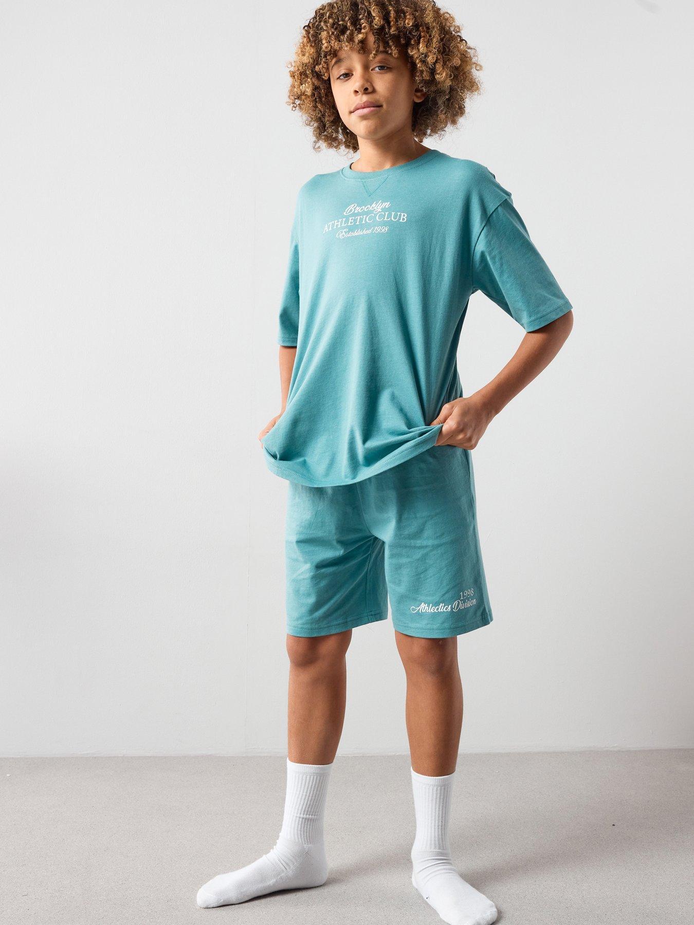 Image 3 of 5 of The Very Collection Boys Athletic Club Shortie Pyjamas - Blue