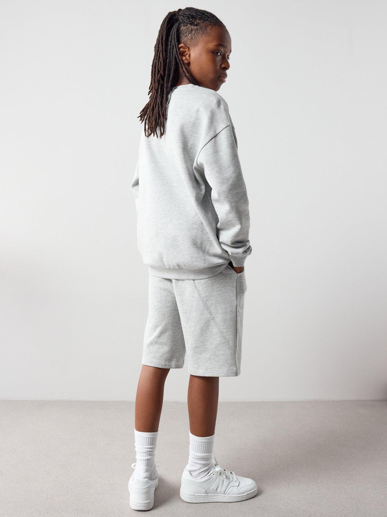 Image 2 of 6 of The Very Collection Boys Tab Detail Sweatshirt And Shorts Set
