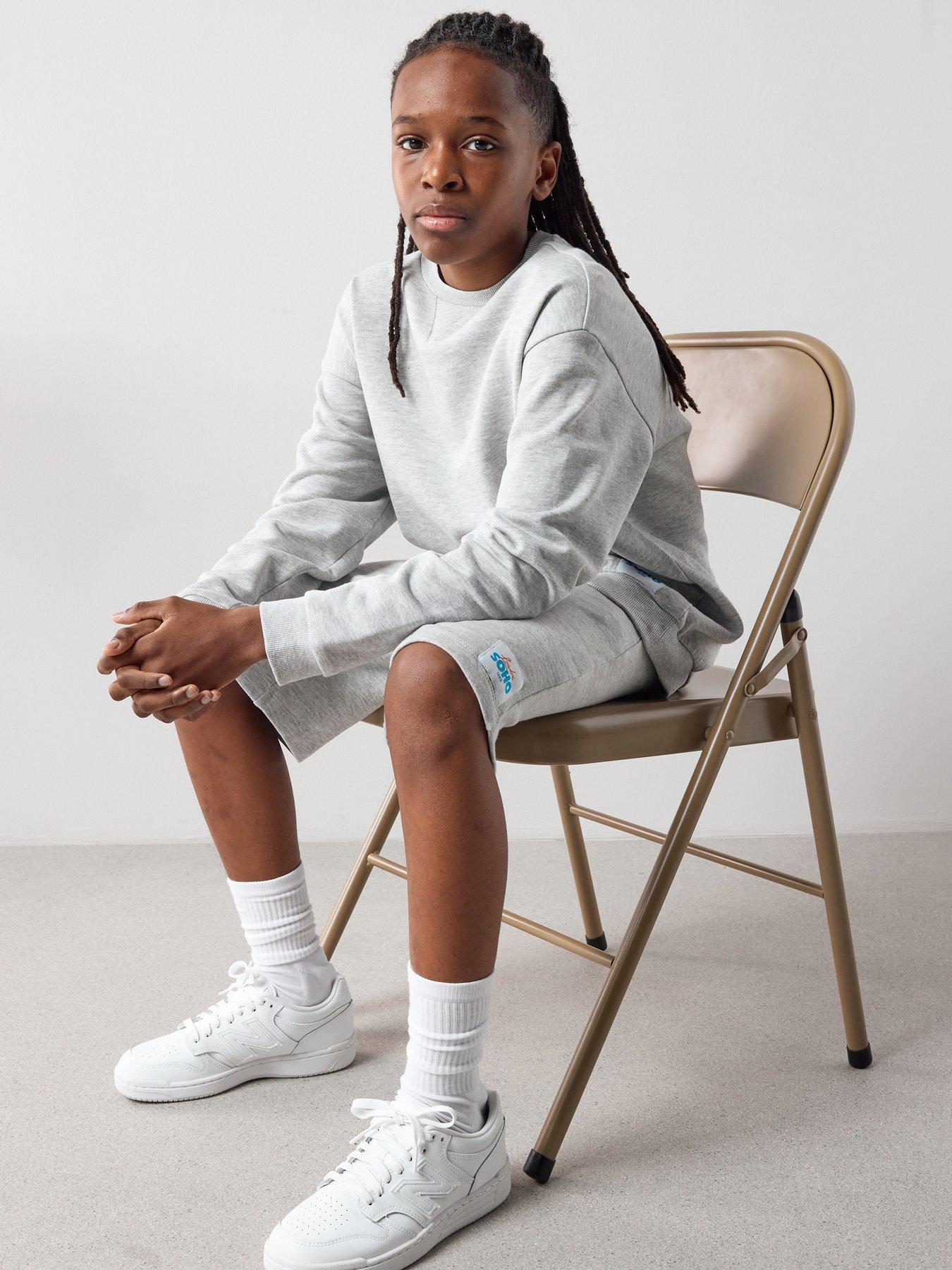 Image 3 of 6 of The Very Collection Boys Tab Detail Sweatshirt And Shorts Set