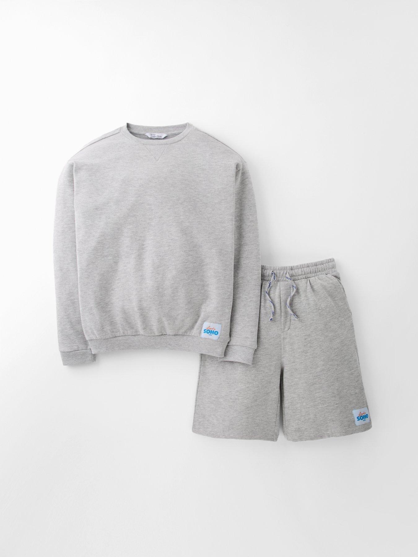 Image 6 of 6 of The Very Collection Boys Tab Detail Sweatshirt And Shorts Set