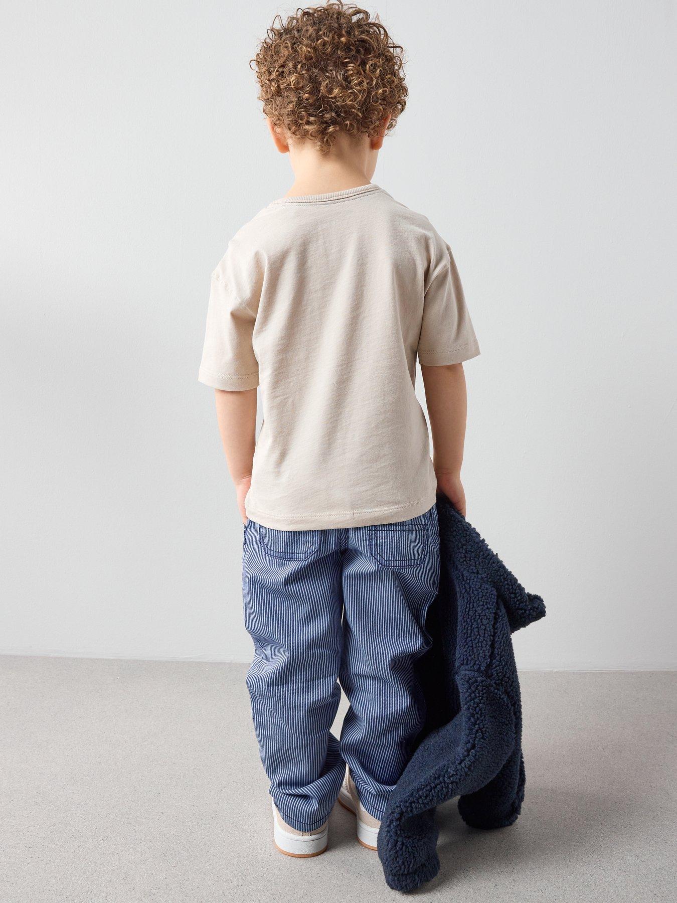 the-very-collection-boys-stripe-jeans-with-elasticated-waist-amp-drawstring-fastening-bluestillFront