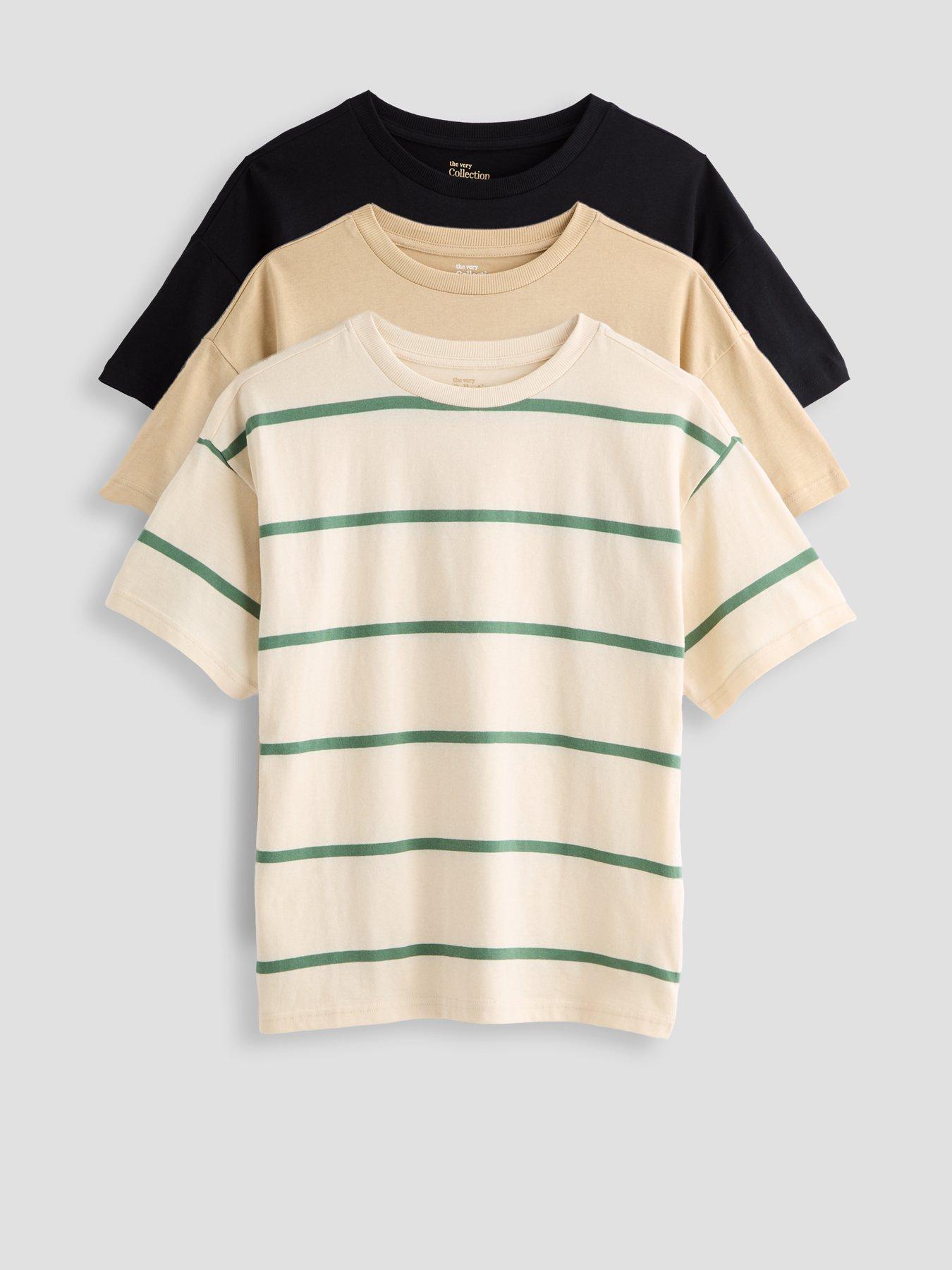 the-very-collection-boys-3-pack-stripe-and-plain-t-shirts-multifront