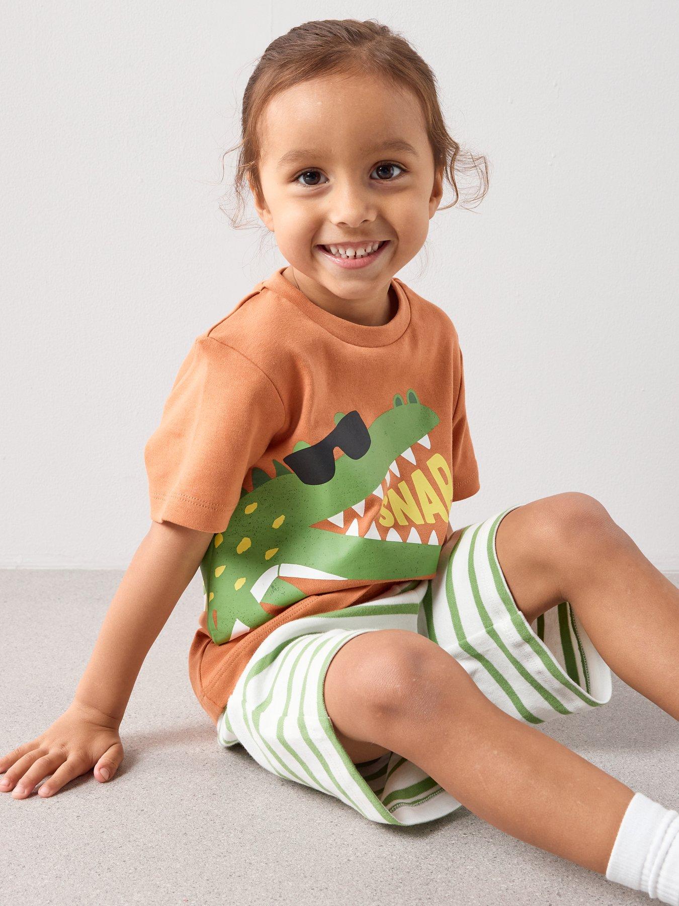 the-very-collection-boys-crocodile-shortie-pyjamas-set-orangedetail