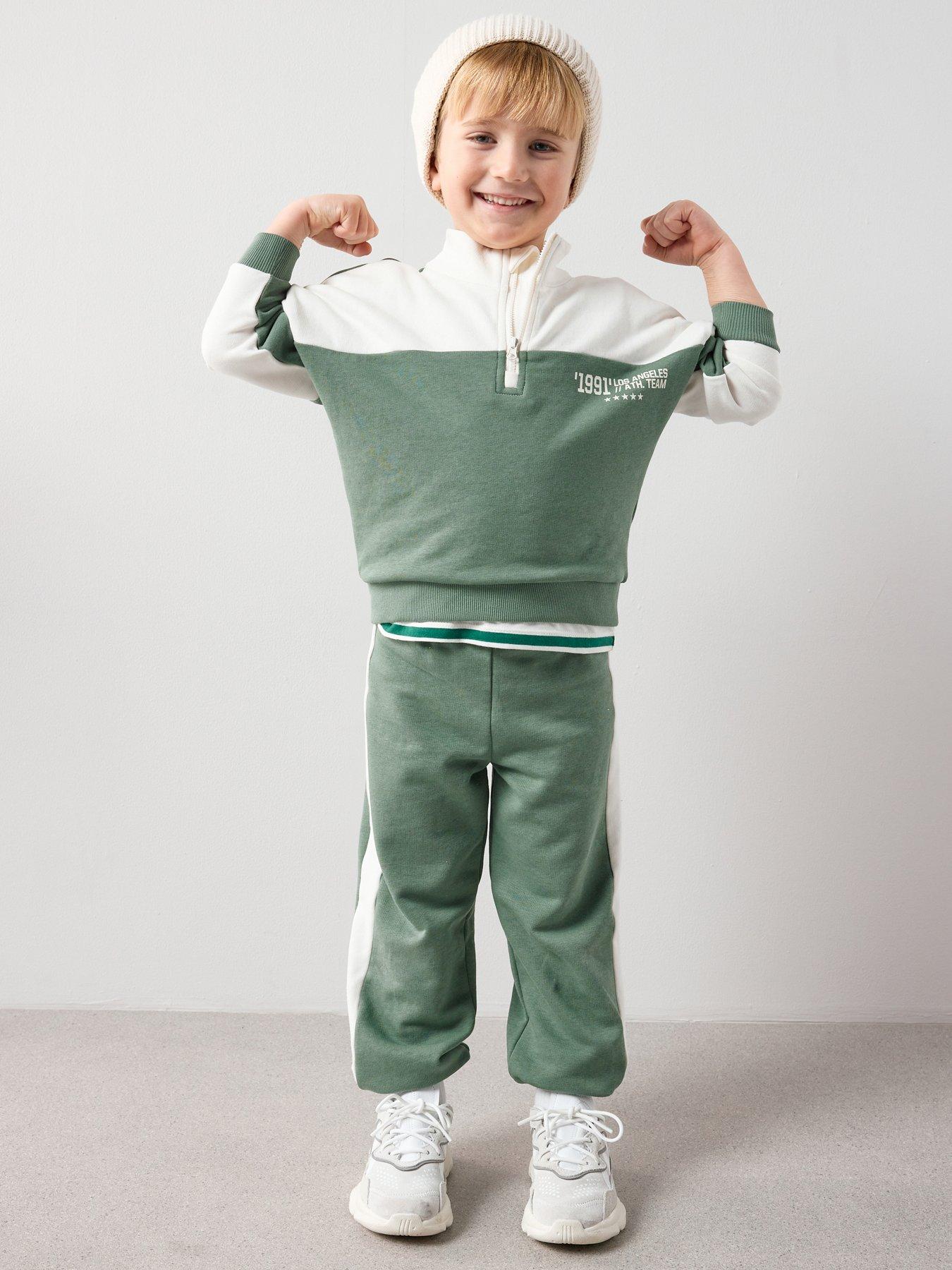 Image 1 of 5 of The Very Collection Boys Varsity Back Print Outfit Set