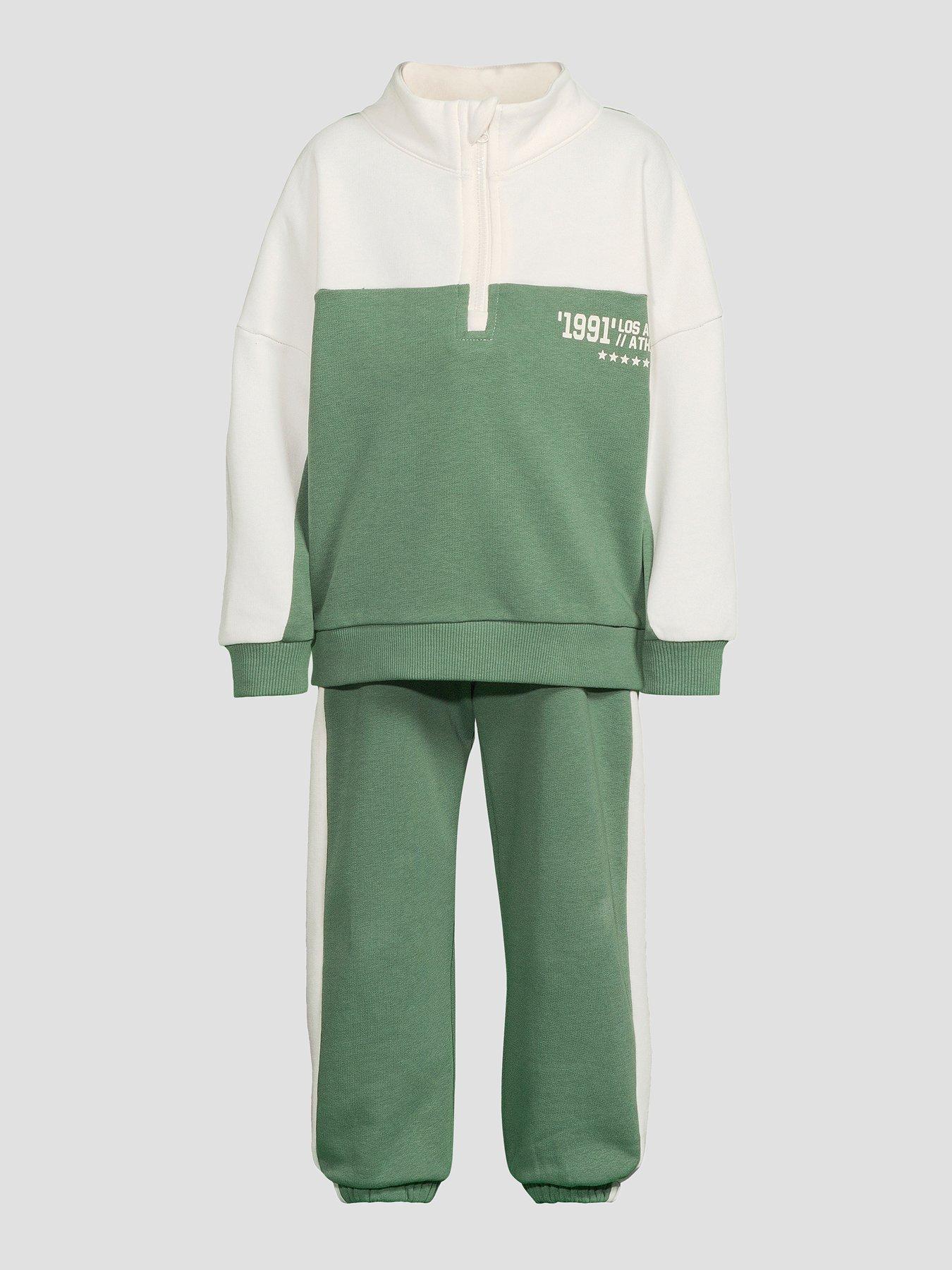 Image 6 of 6 of The Very Collection Boys Varsity Funnel Neck Sweat And Joggers Outfit Set - Multi