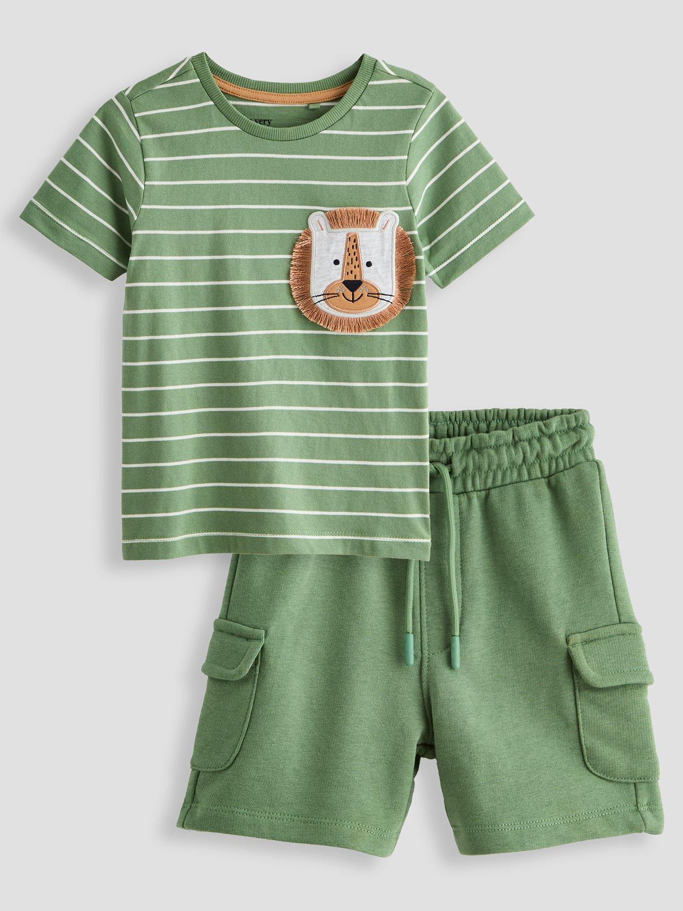 The Very Collection Boys Novelty T-Shirt  &  Shorts Set - Green