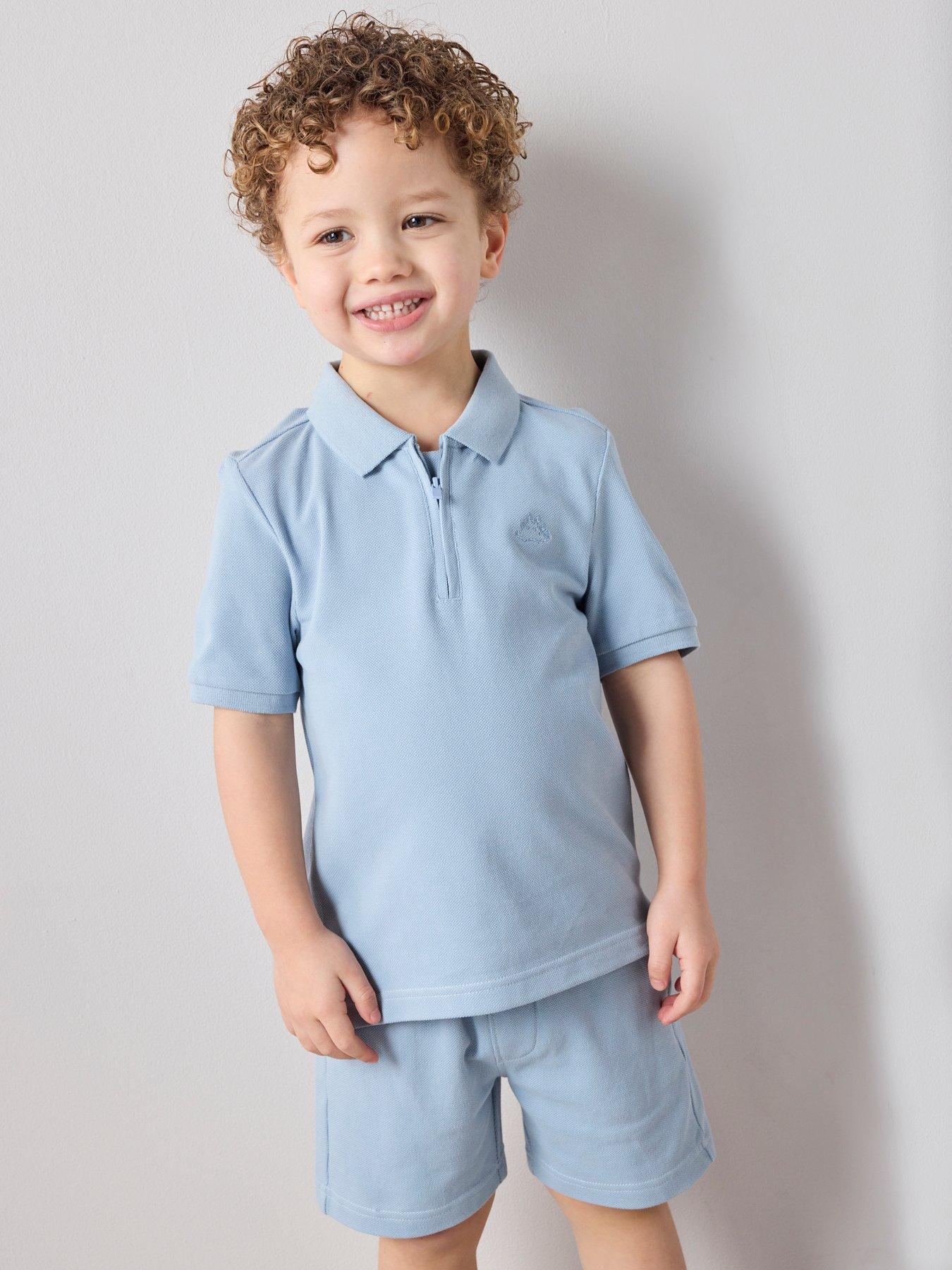 The Very Collection Boys Pique Polo And Shorts Set - Grey