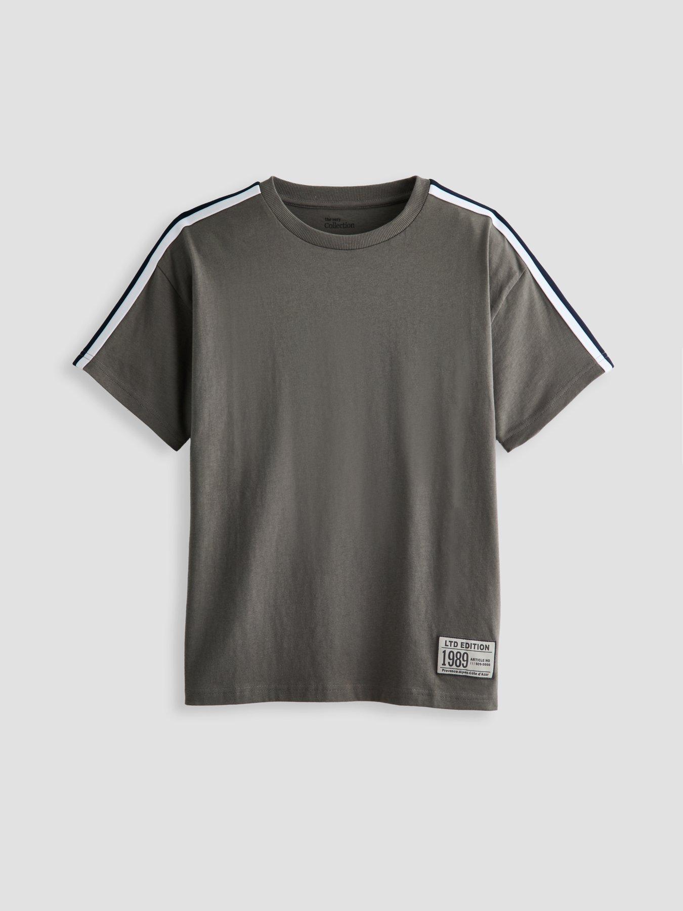 Image 6 of 6 of The Very Collection Boys 2 Pack Tape Sleeve Detail Tshirt