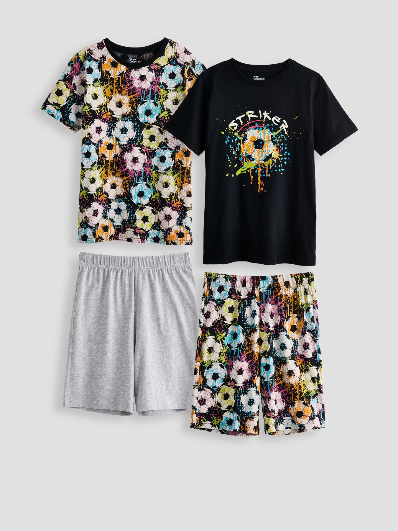 Image 1 of 6 of The Very Collection Boys 2 Pack Football Pyjama Set - Multi