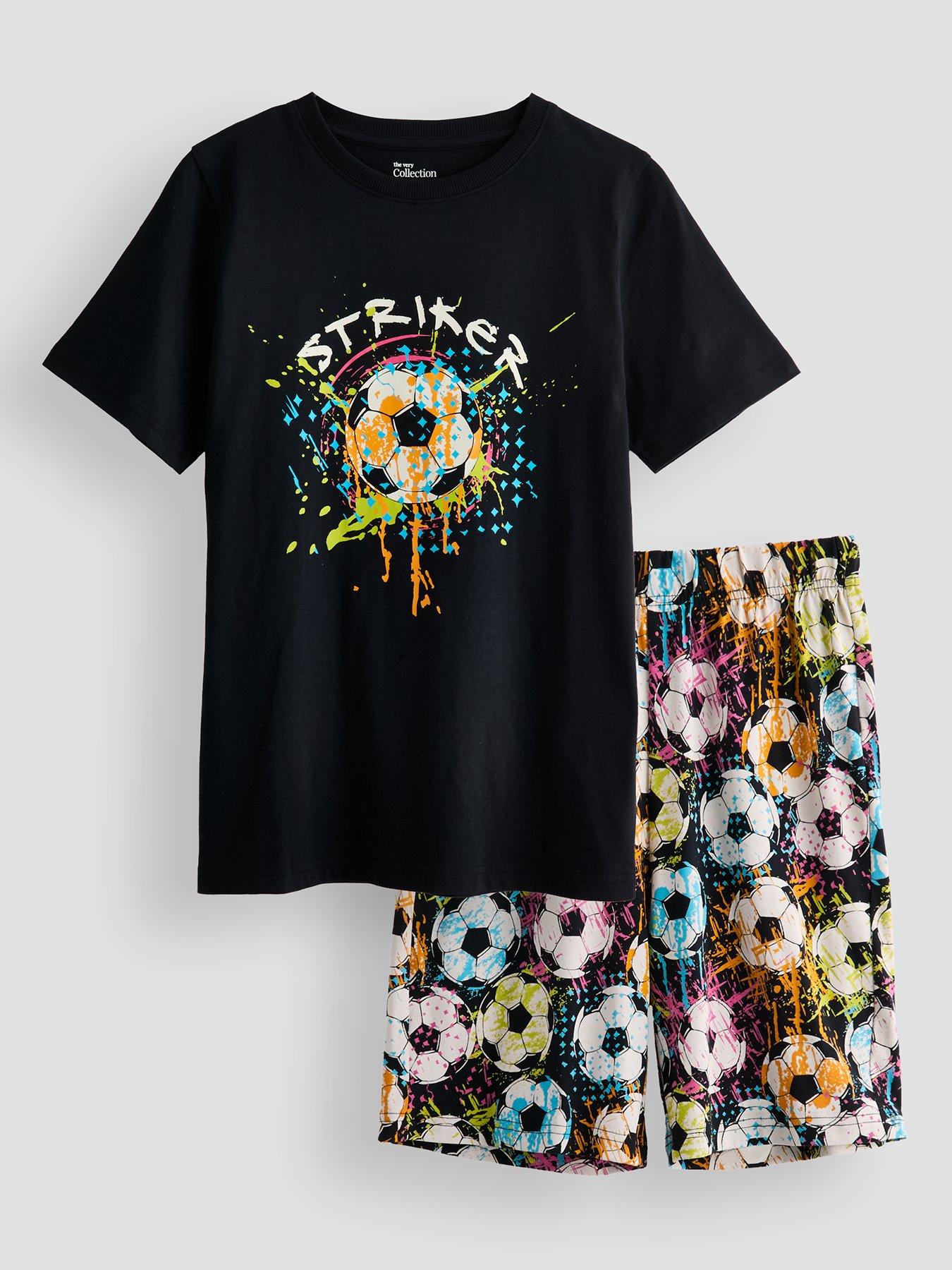 Image 2 of 6 of The Very Collection Boys 2 Pack Football Pyjama Set - Multi